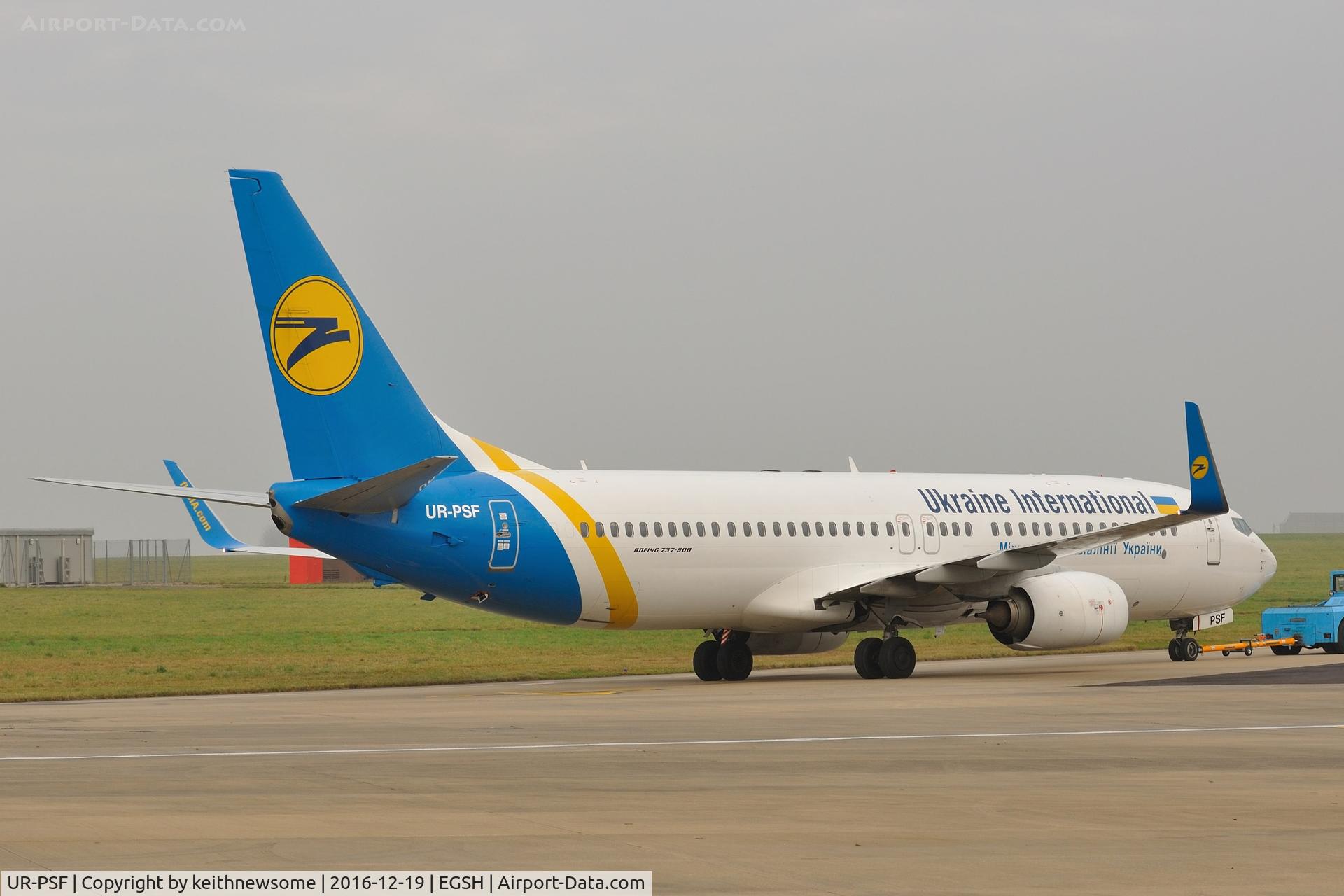 UR-PSF, 2012 Boeing 737-84R C/N 38120, Towed to maintenance.