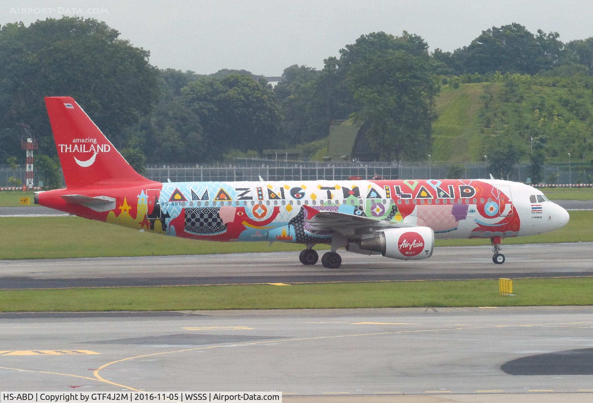 HS-ABD, 2008 Airbus A320-216 C/N 3394, HS-ABD  Thai AirAsia  at Singapore 5.11.16    Amazing Thailand scheme