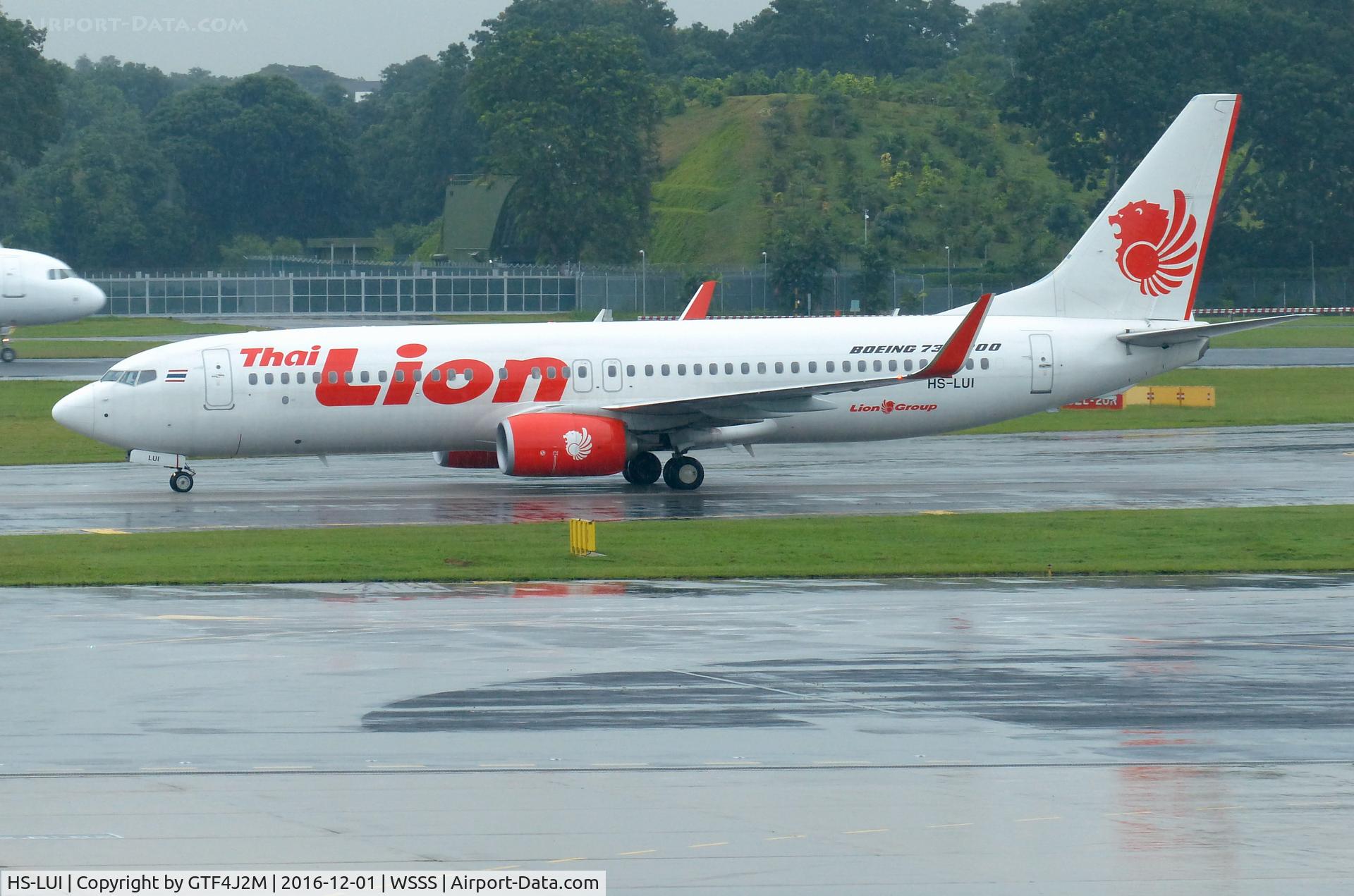 HS-LUI, 2015 Boeing 737-8GP C/N 39861, HS-LUI  Thai Lion Air  at Singapore 1.12.16