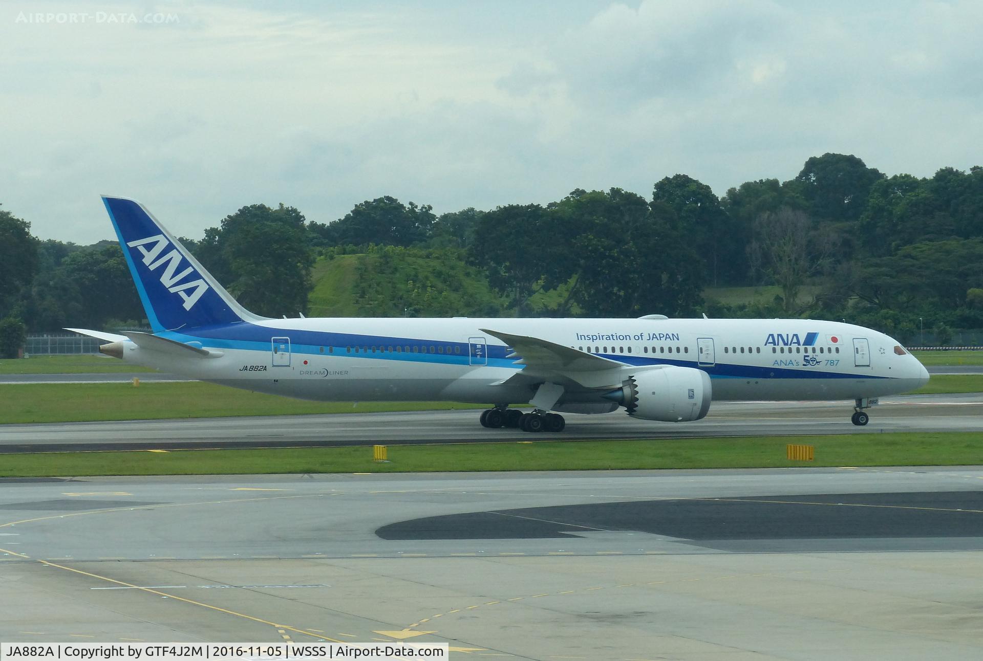 JA882A, 2016 Boeing 787-9 Dreamliner C/N 43872, JA882A   ANA  at Singapore 5.11.16