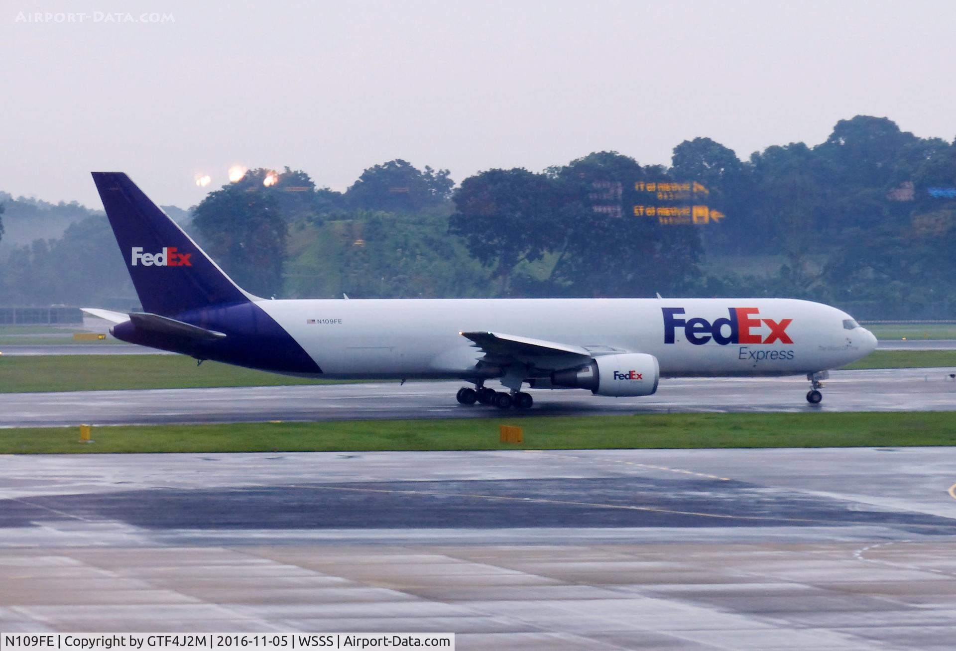 N109FE, 2014 Boeing 767-3S2F/ER C/N 42710, N109FE  Federal Express  at Singapore 5.11.16