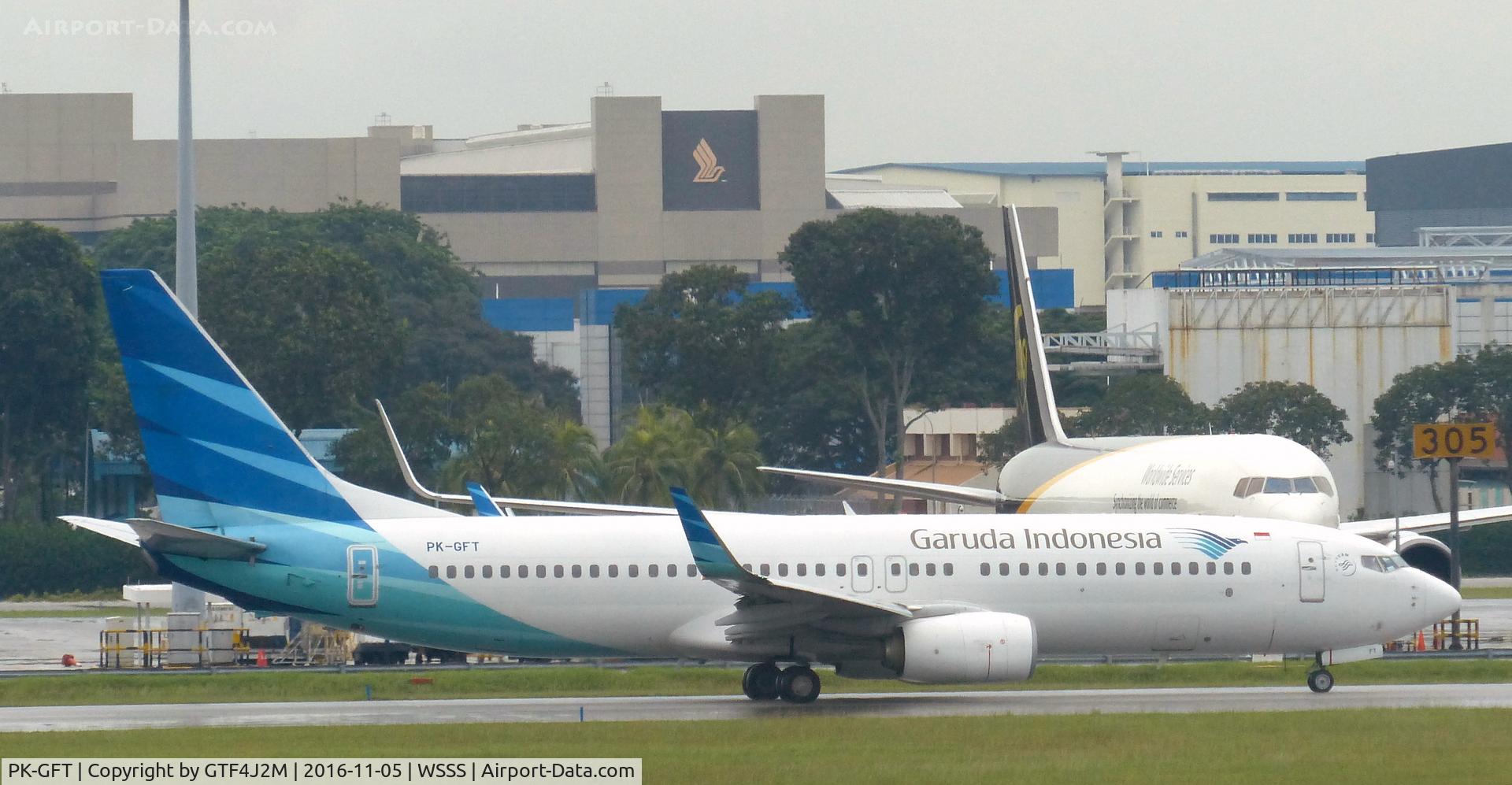 PK-GFT, 2011 Boeing 737-86N C/N 38032, PK-GFT  Garuda Indonesia  at Singapore 5.11.16