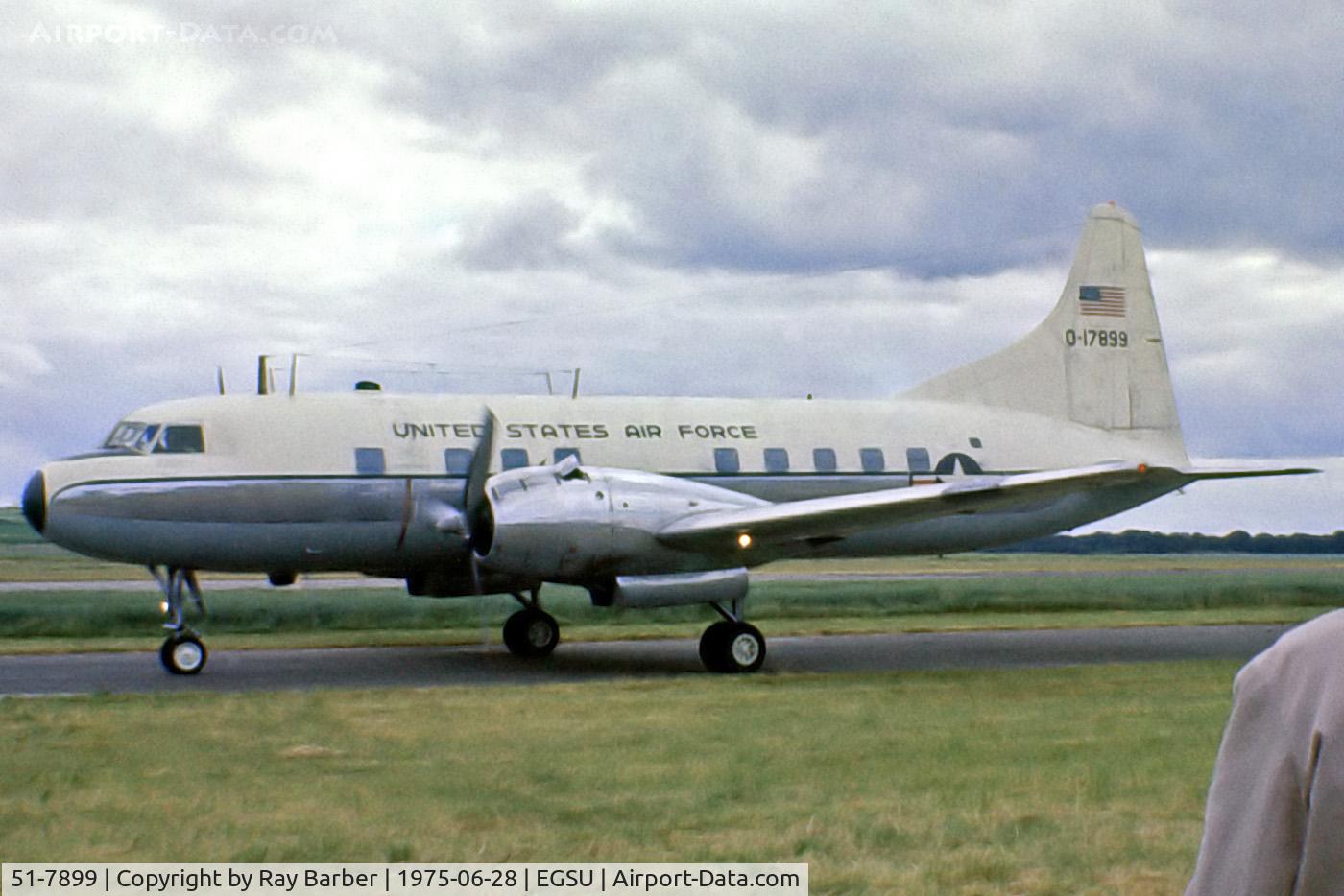 51-7899, 1951 Convair VT-29B C/N 240-311, Convair 240 (VT-29B) [311] (United States Air Force) Duxford~G 28/06/1975. From a slide.