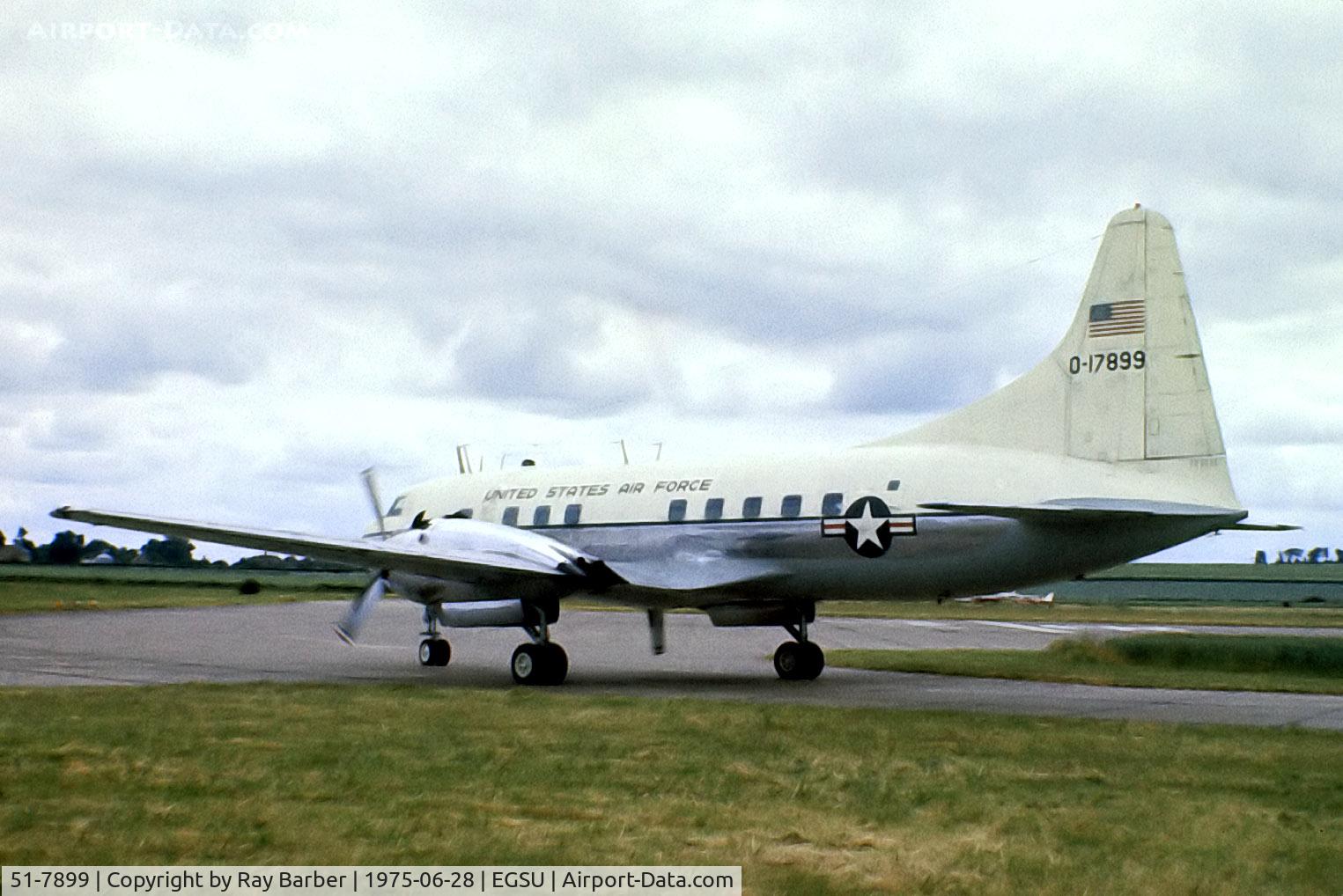 51-7899, 1951 Convair VT-29B C/N 240-311, Convair 240 (VT-29B) [311] (United States Air Force) Duxford~G 28/06/1975. From a slide.