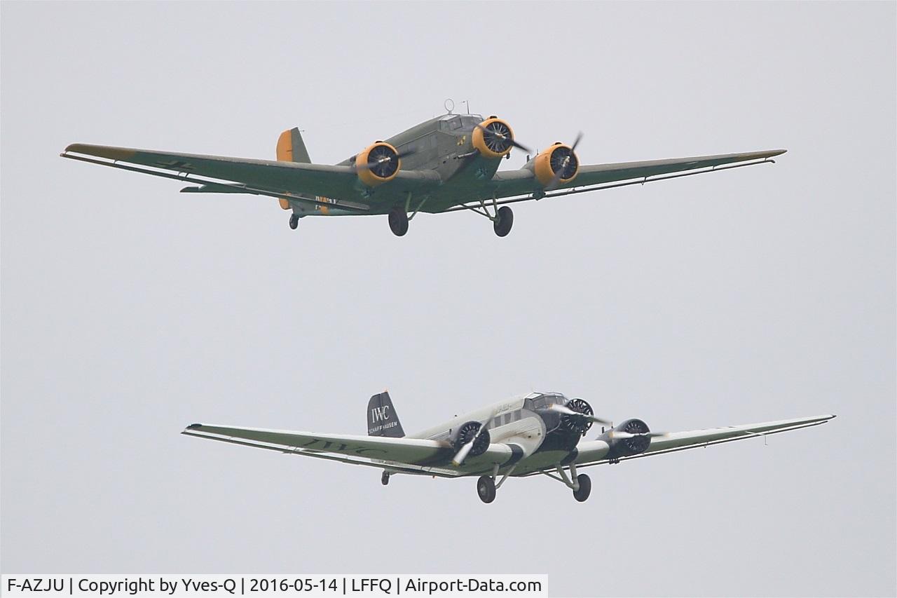 F-AZJU, 1952 Junkers (CASA) 352L (Ju-52) C/N 103, Junkers (CASA) 352L (Ju-52), Flight with HB-HOS, La Ferté-Alais airfield (LFFQ) Air show 2016