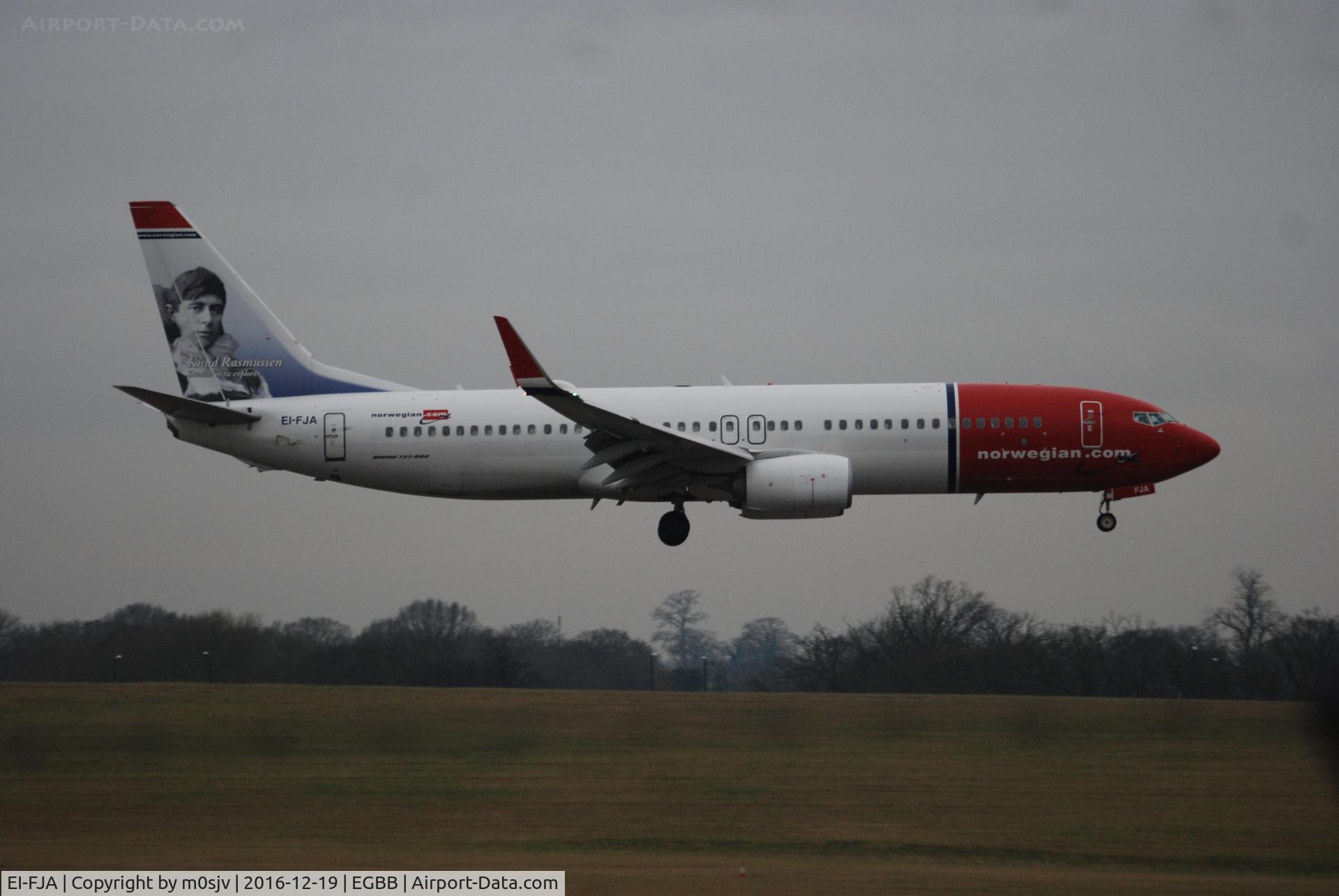 EI-FJA, 2012 Boeing 737-8JP C/N 39419, Norwegian Knud Rasmussen on finals to land at BHX