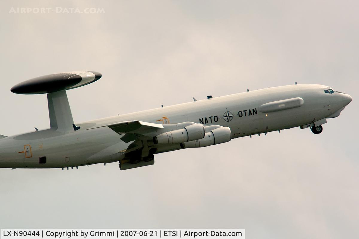 LX-N90444, 1982 Boeing E-3A Sentry C/N 22839, Taking off just before the thunderstorm arrives