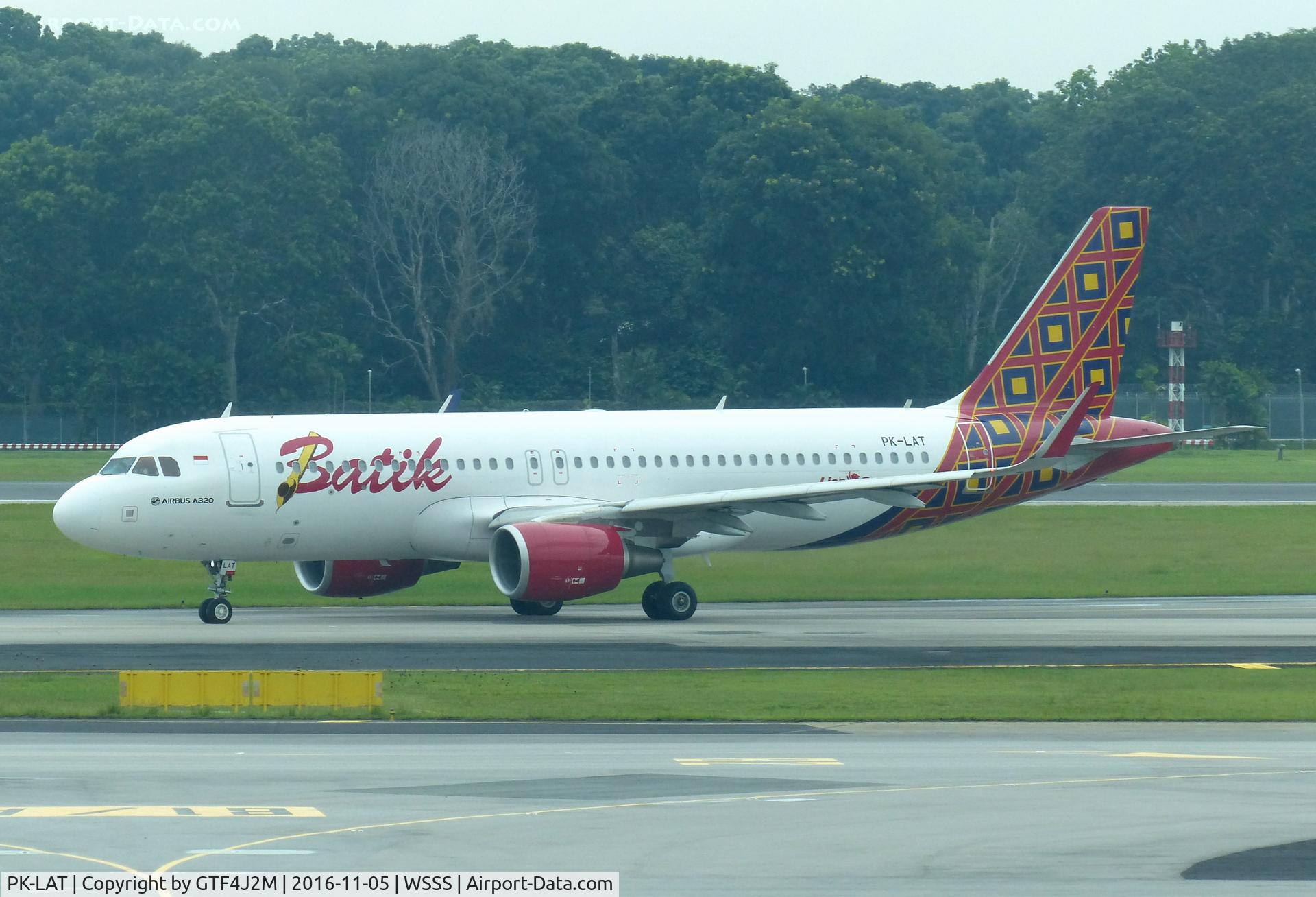 PK-LAT, 2015 Airbus A320-214 C/N 6951, PK-LAT  Batik Air  at Singapore 5.11.16