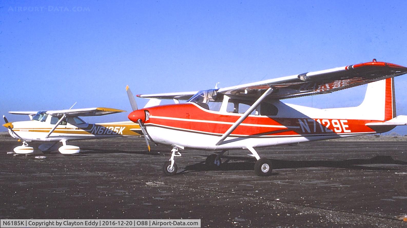N6185K, 1975 Cessna 150M C/N 15077576, Old Rio Vista Airport in California. Late 1970's?
