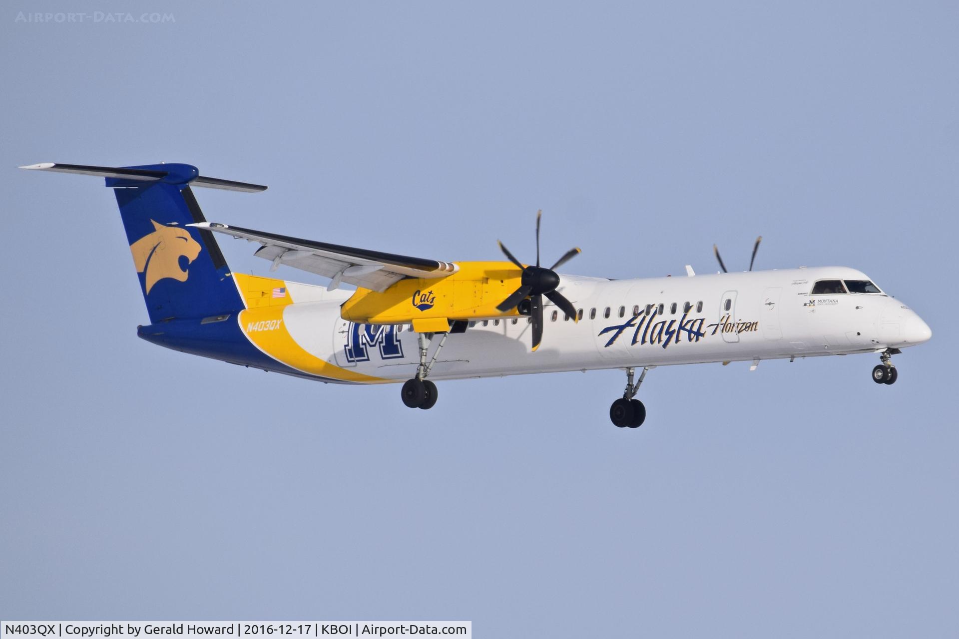 N403QX, 2001 De Havilland Canada DHC-8-402 Dash 8 C/N 4037, Landing RWY 10L.