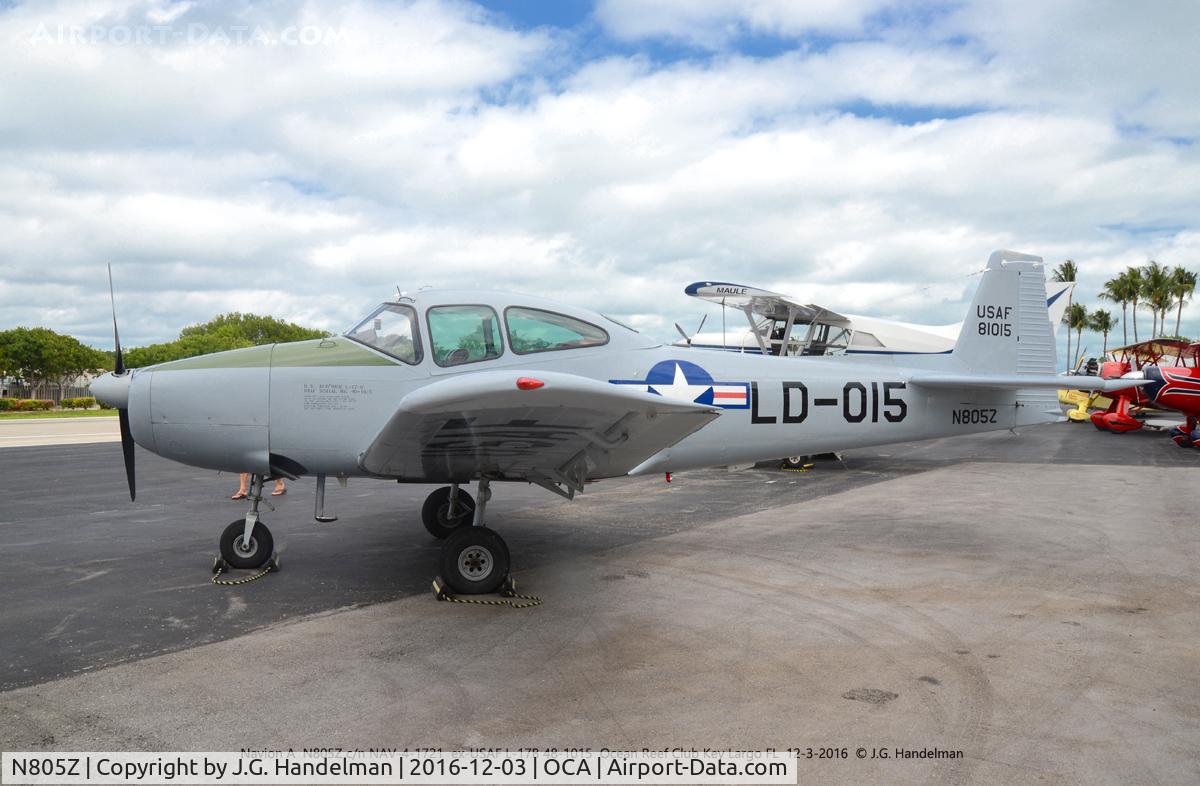 N805Z, 1948 Ryan Navion A C/N NAV-4-1721, At Ocean Reef.