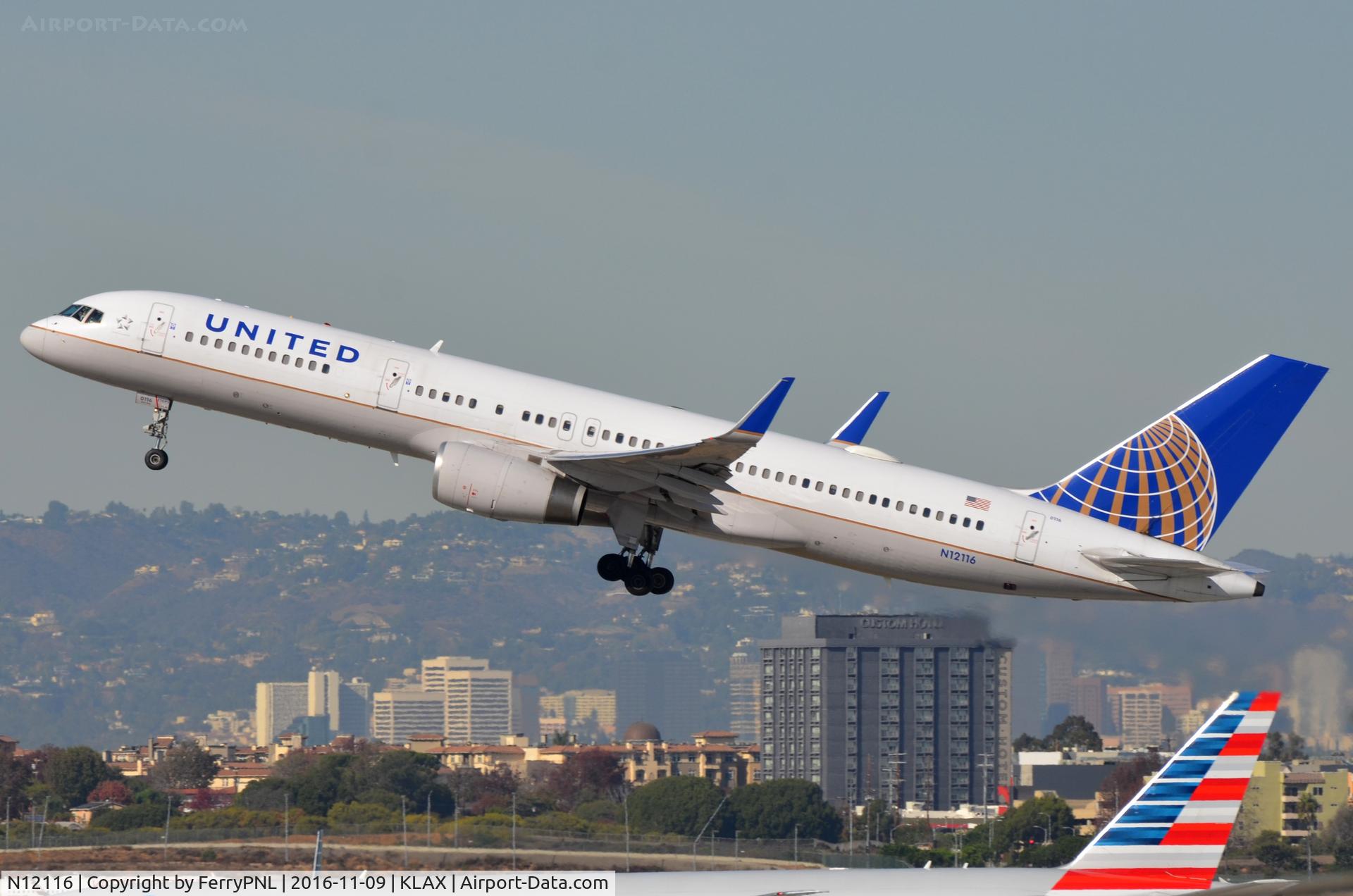 N12116, 1996 Boeing 757-224 C/N 27558, United B752 departing LAX