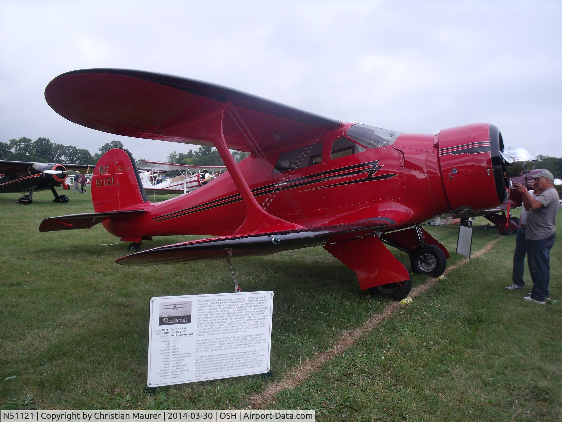 N51121, 1945 Beech D17S Staggerwing C/N 4914, Beech Staggerwing