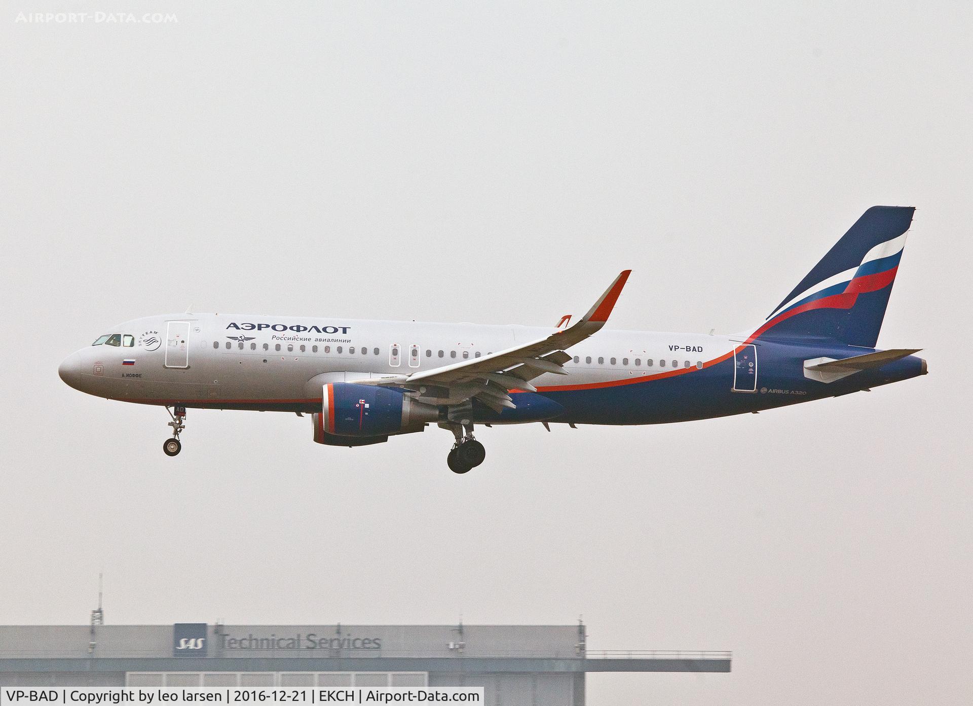 VP-BAD, 2016 Airbus A320-214 C/N 7240, Copenhagen 21.12.16