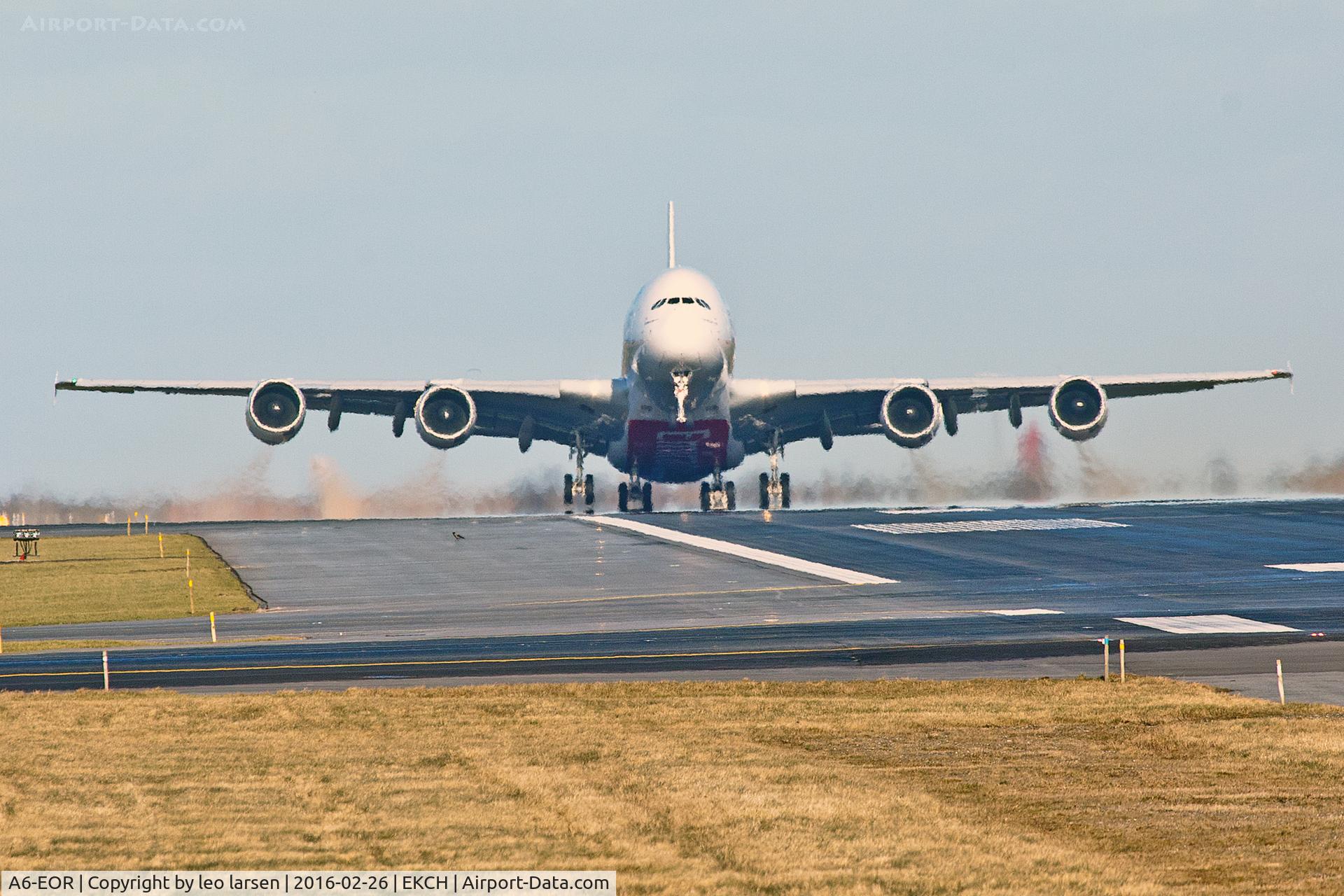 A6-EOR, 2015 Airbus A380-861 C/N 202, Copenhagen 28.2.16 T/O