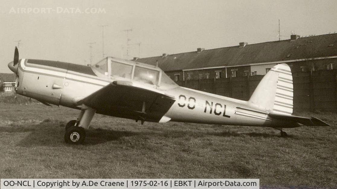OO-NCL, 1950 De Havilland DHC-1 Chipmunk 22 C/N C1/0137, Wevelgem 1975.