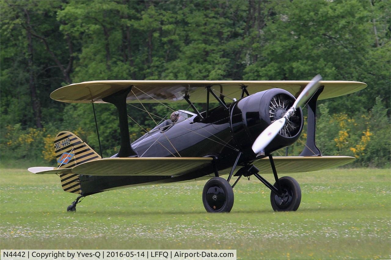 N4442, 1936 Laird LC-RW300 C/N 203, Laird LC-RW300, Taxiing to parking area, La Ferté-Alais (LFFQ) air show 2016