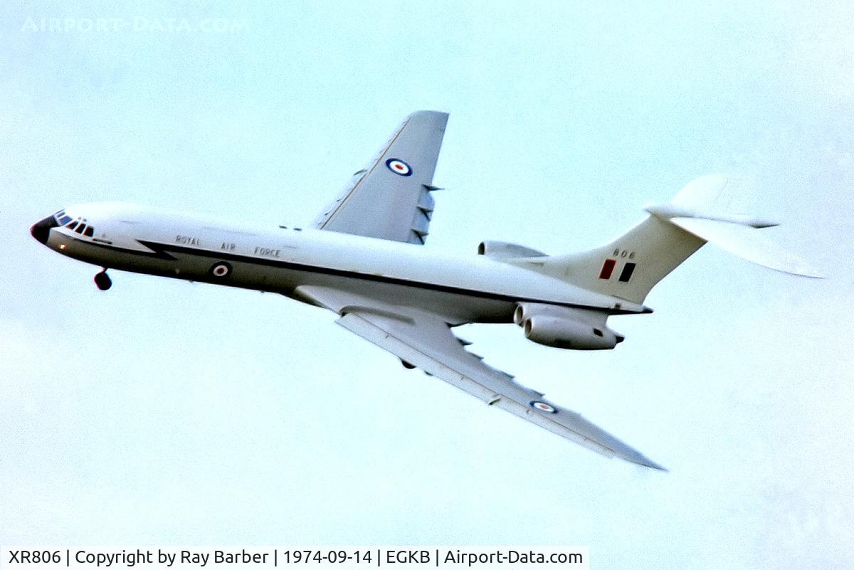 XR806, 1967 Vickers VC10 C.1K C/N 826, Vickers VC-10C.1K [626] (Royal Air Force) Biggin Hill~G 14/09/1974. From a slide.