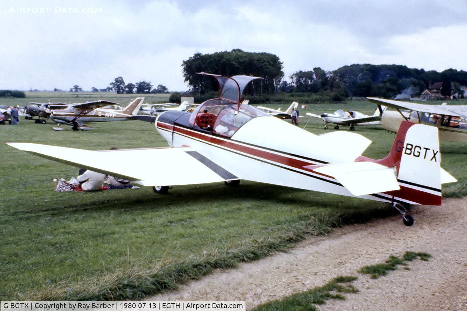 G-BGTX, 1957 SAN Jodel D-117 C/N 698, Jodel D.117 Gran Tourisme [698] Old Warden~G 13/07/1980. From a slide.