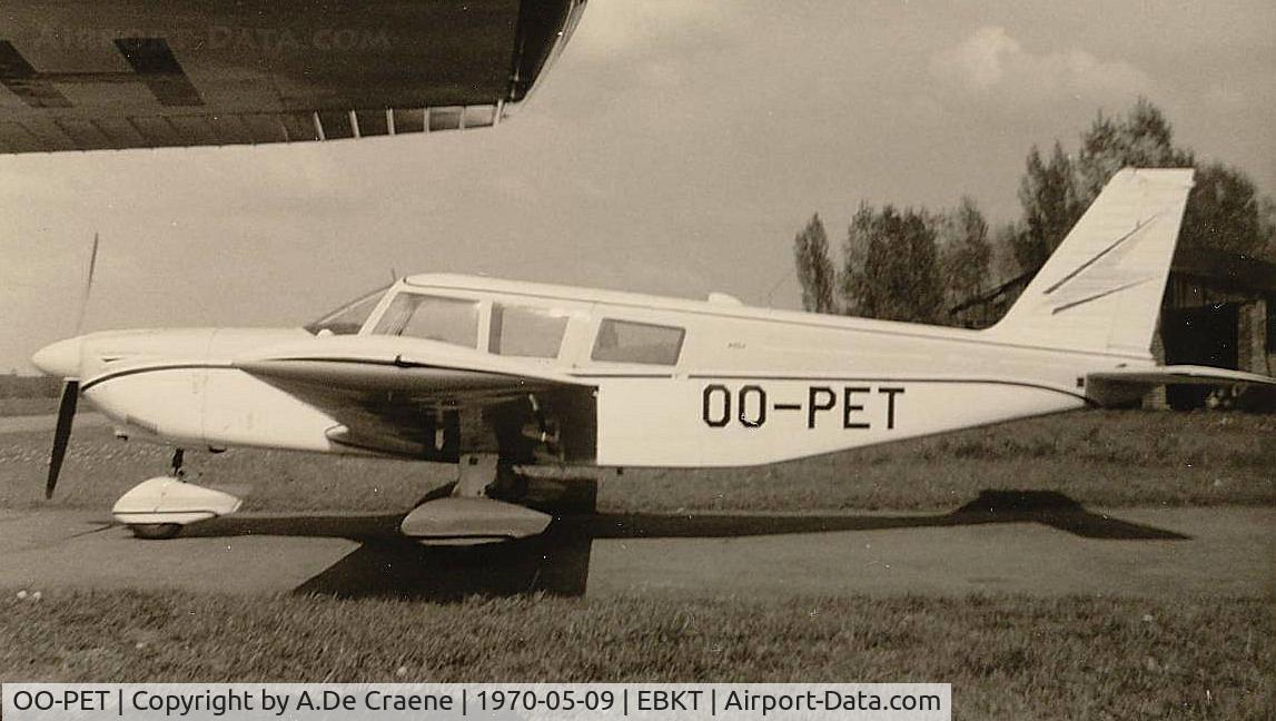 OO-PET, 1967 Piper PA-32-260 Cherokee Six Cherokee Six C/N 32-708, Wevelgem 1970.