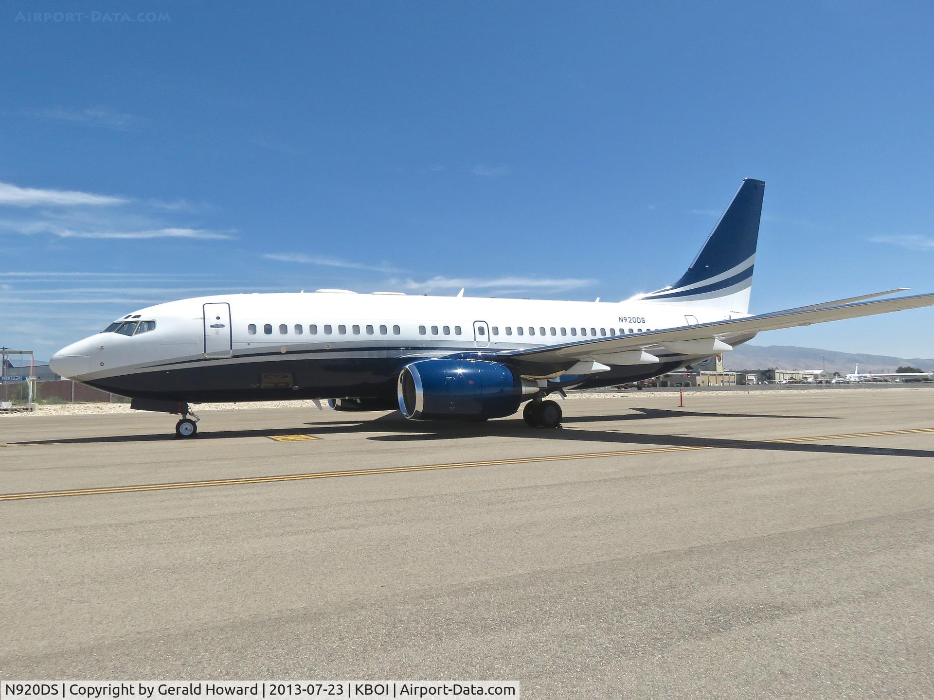N920DS, 2002 Bombardier BD-700-1A10 Global Express C/N 9113, Parked on Remote spot 4. This is a Boeing 737, but it keeps popping up as a Bombardier.
