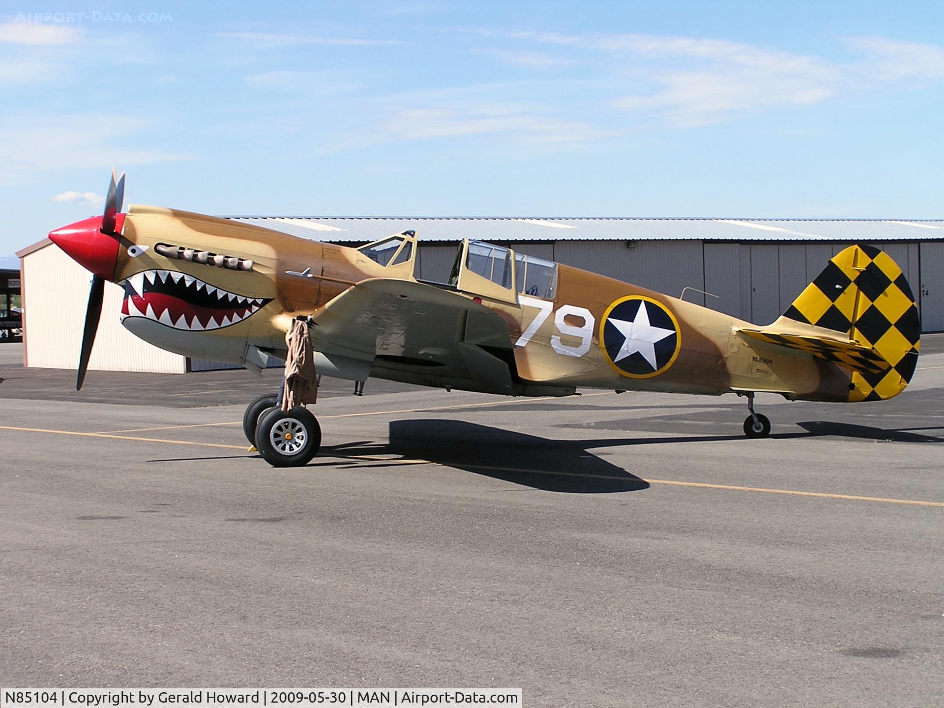 N85104, Curtiss P-40N-5CU Kittyhawk C/N 28954/F858, Parked at Nampa air show.