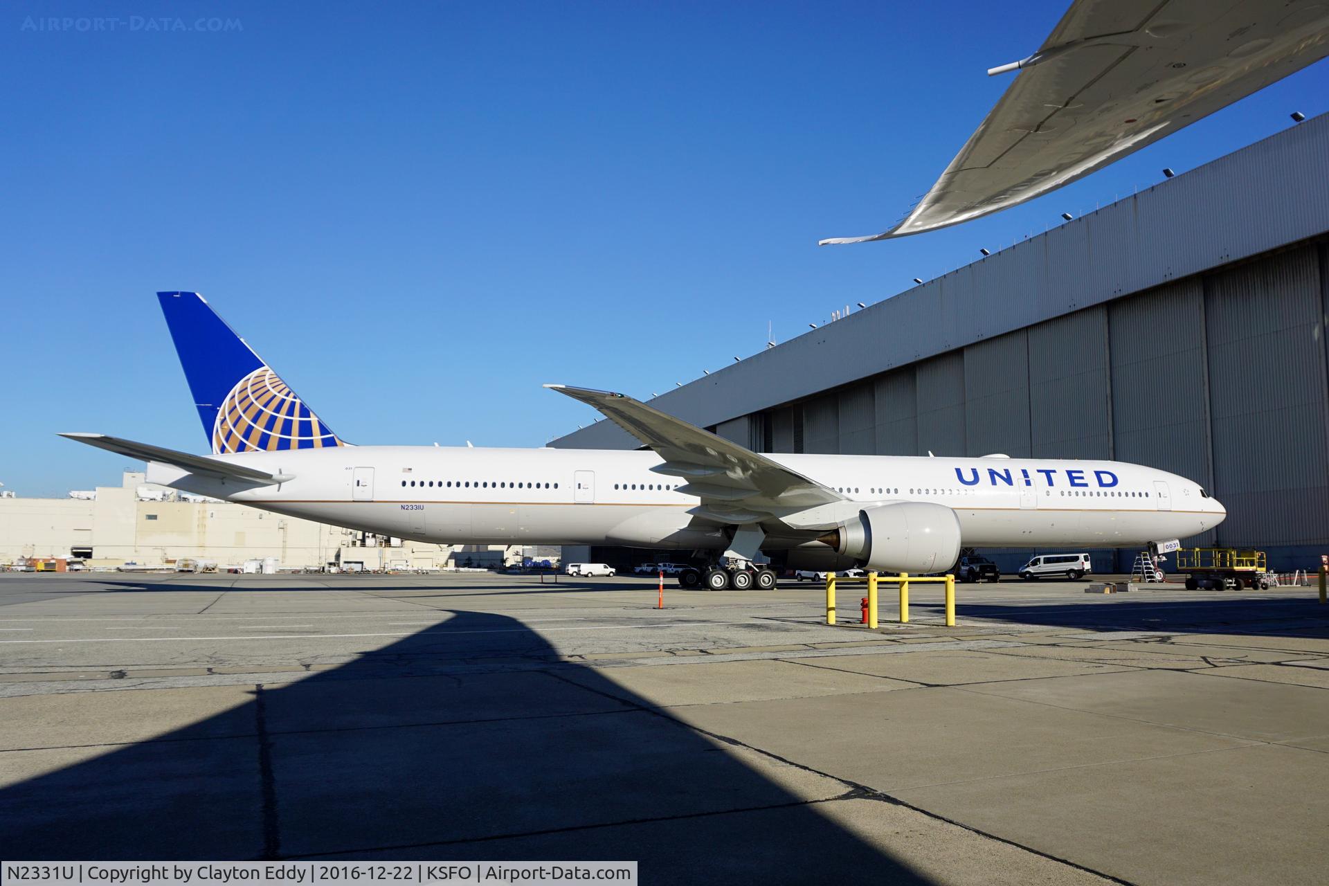N2331U, 2016 Boeing 777-322/ER C/N 62642, United's brand new 777-300er not in service yet at SFO.