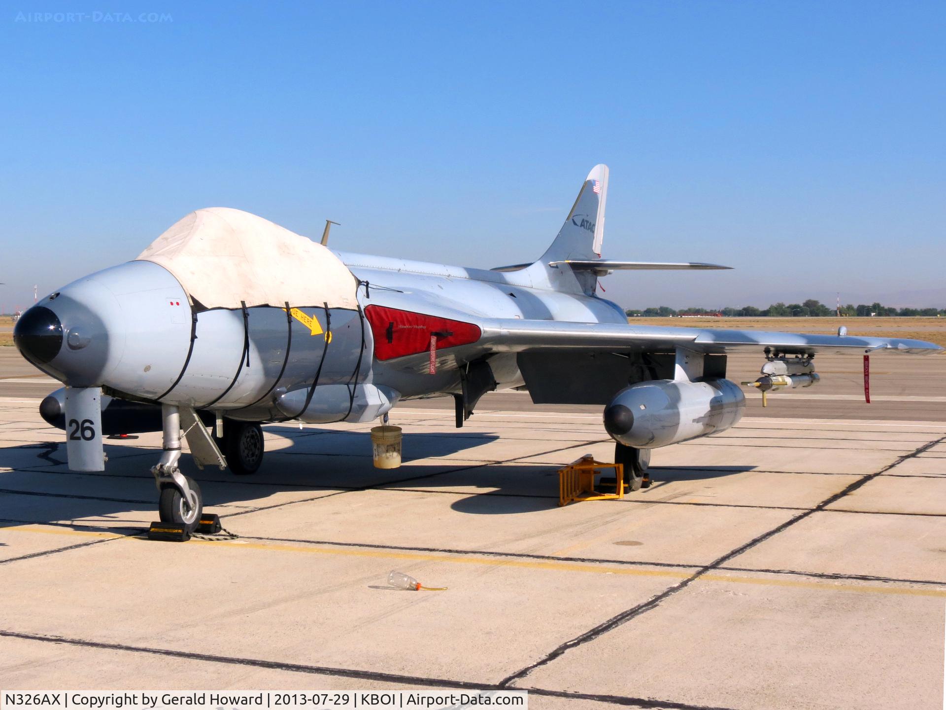 N326AX, 1959 Hawker Hunter F.58 C/N 41H-697447, Used for dissimilar air fighter training.