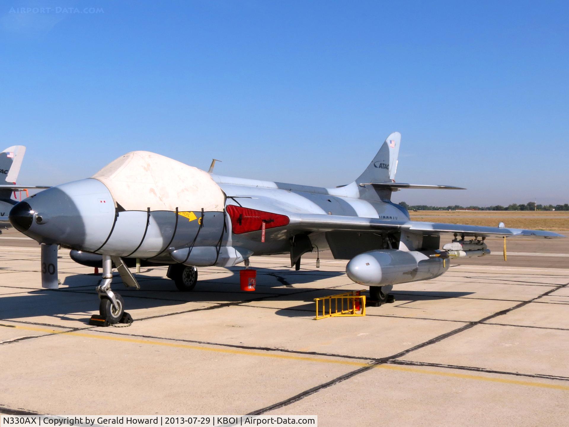 N330AX, Hawker Hunter F.58 C/N 41H-697457, Parked on Western Aircraft ramp.