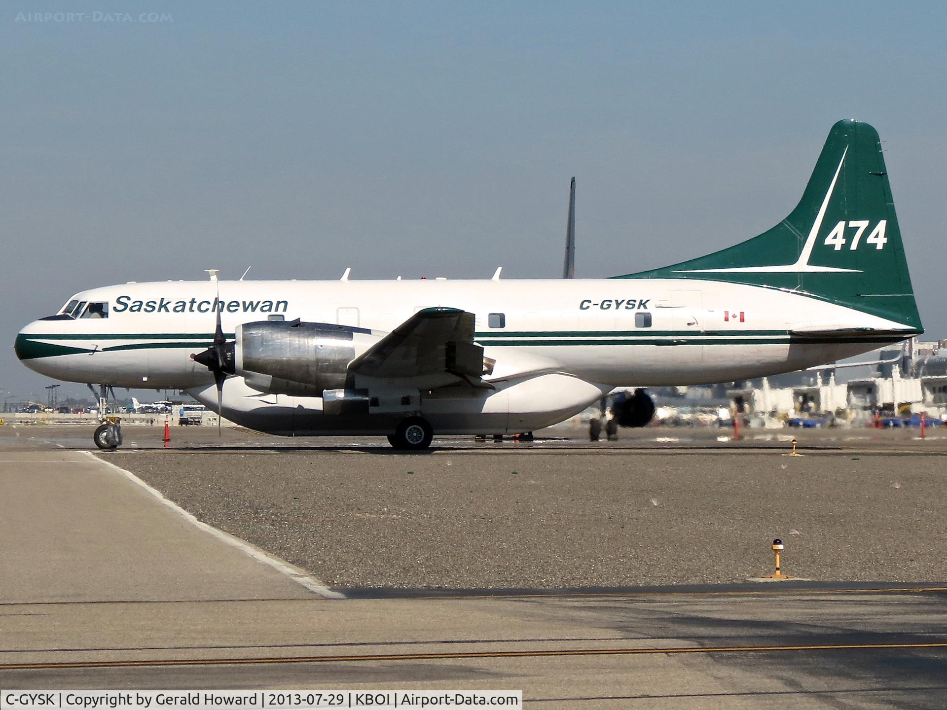 C-GYSK, 1955 Convair VC-131D-CO Samaritan C/N 234, Taxing from NIFC ramp to RWY 10L.