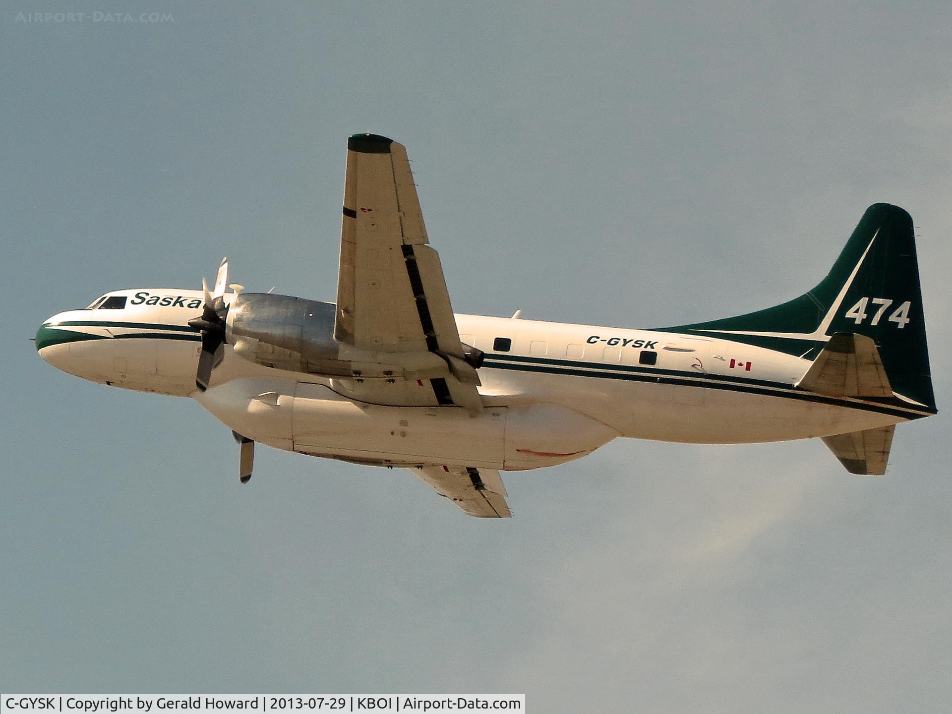 C-GYSK, 1955 Convair VC-131D-CO Samaritan C/N 234, Departing RWY 10L.