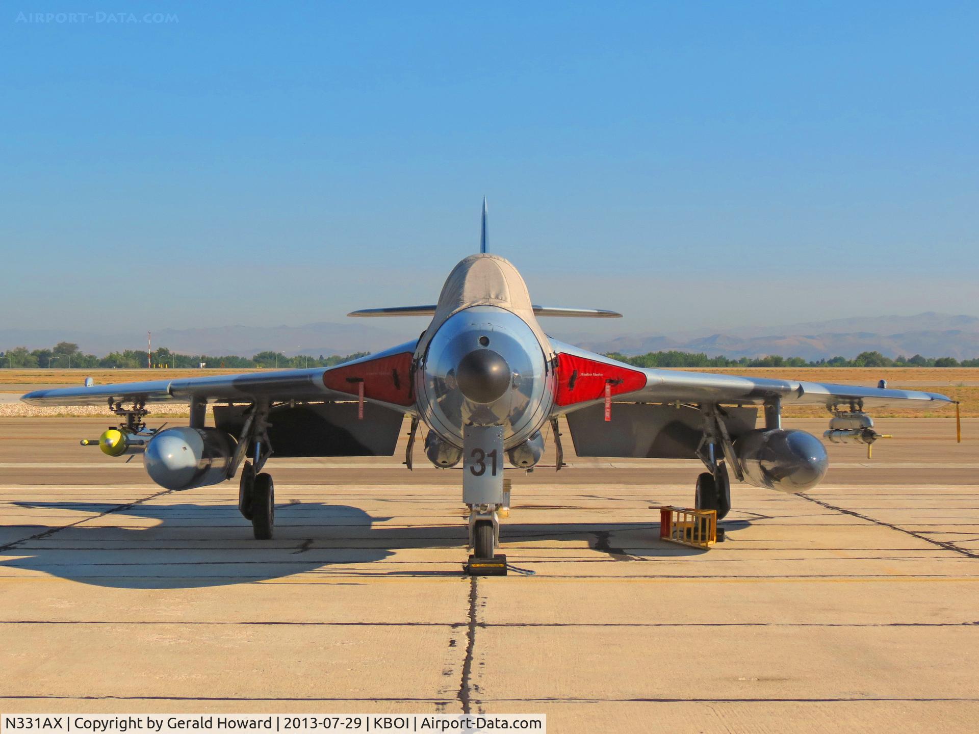 N331AX, 1959 Hawker Hunter F.58 C/N 41H-697439, Used for dissimilar air training.