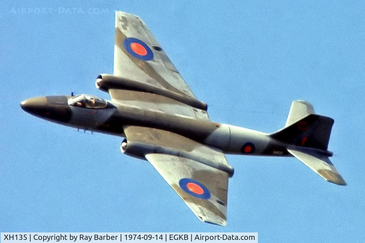 XH135, 1959 English Electric Canberra PR.9 C/N SH1725, English Electric Canberra PR.9 [SH1725] (Royal Air Force) Biggin Hill~G 14/09/1974. From a slide.