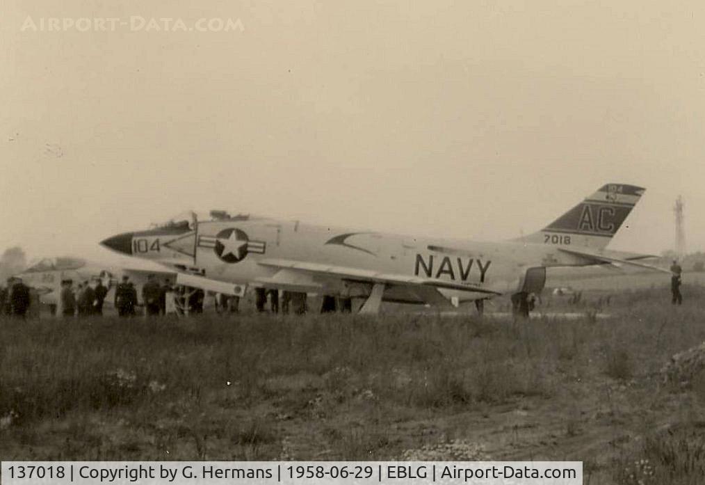 137018, McDonnell F3H-2N Demon C/N 227, Int. Meeting des Nations at Liège/ Bierset in 1958.
