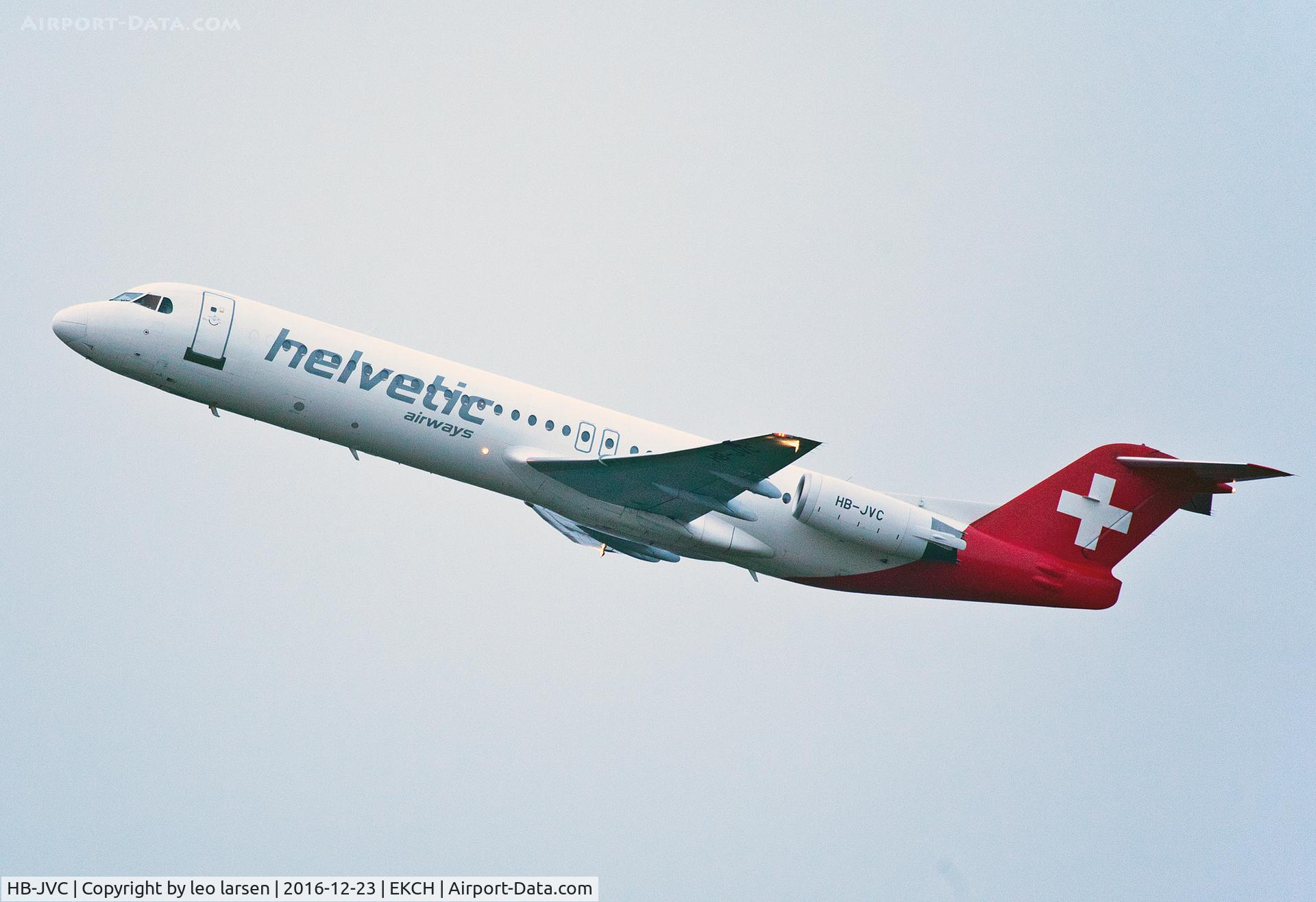 HB-JVC, 1994 Fokker 100 (F-28-0100) C/N 11501, Copenhagen 23.12.16