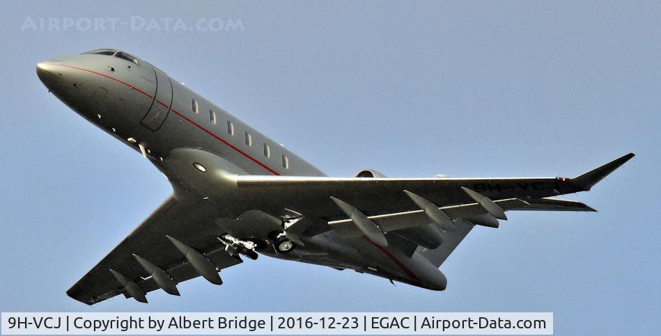 9H-VCJ, 2011 Bombardier Challenger 350 (BD-100-1A10) C/N 20560, VistaJet 9H-VCJ departing Belfast City.