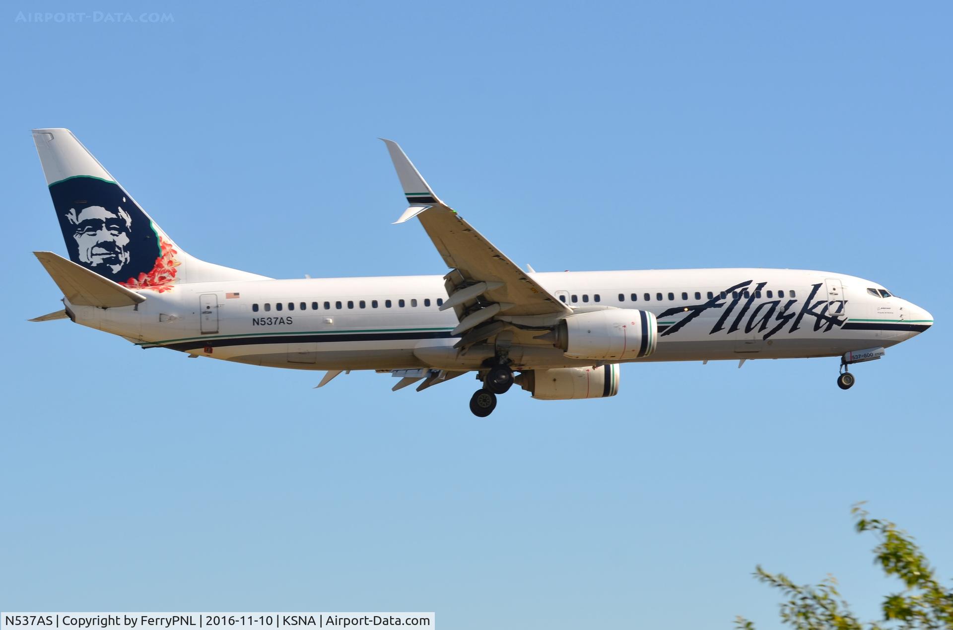 N537AS, 2012 Boeing 737-890 C/N 35204, Alaska B738 landing