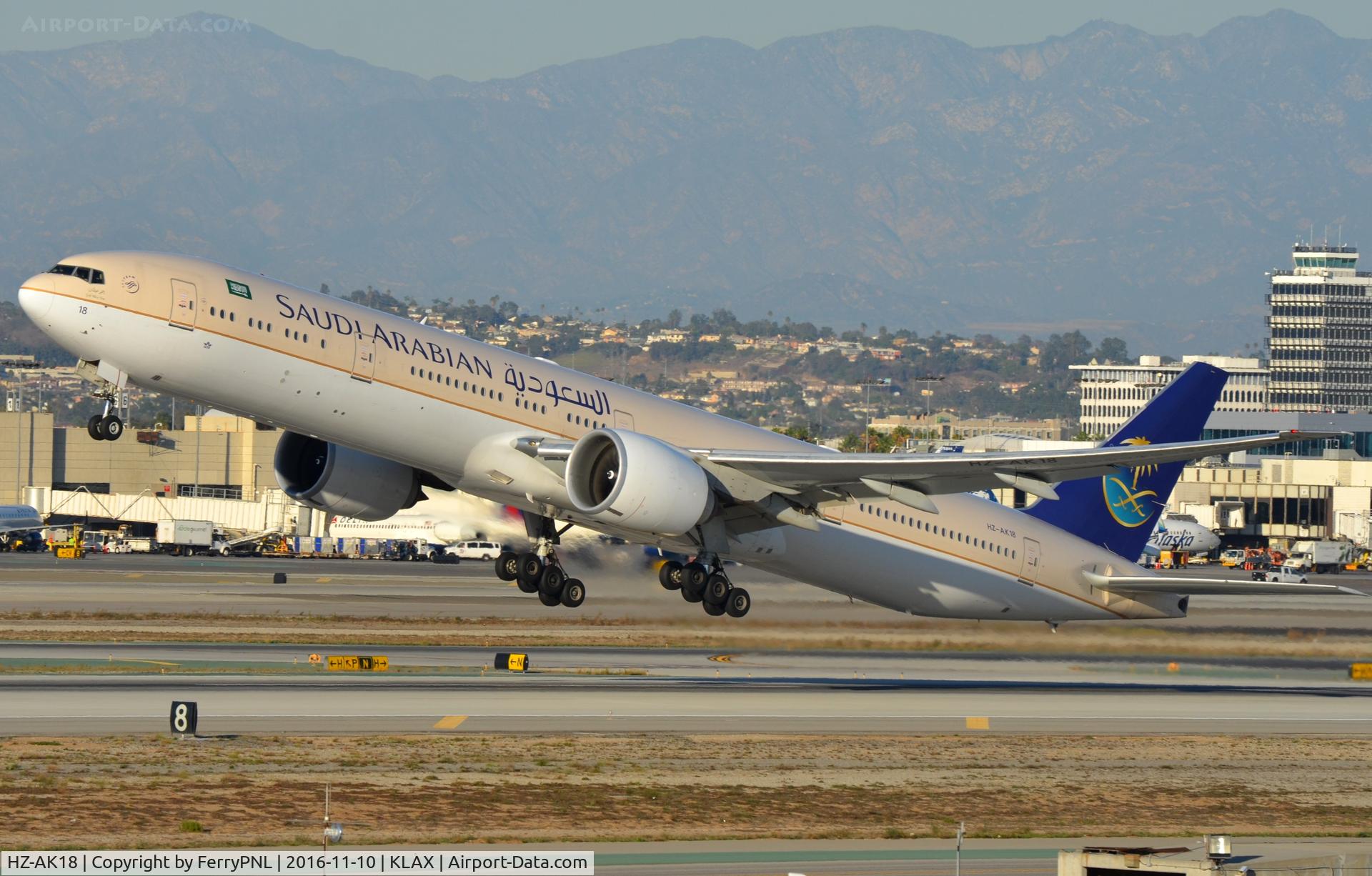 HZ-AK18, 2013 Boeing 777-368/ER C/N 41055, Saudi B773 rotating.