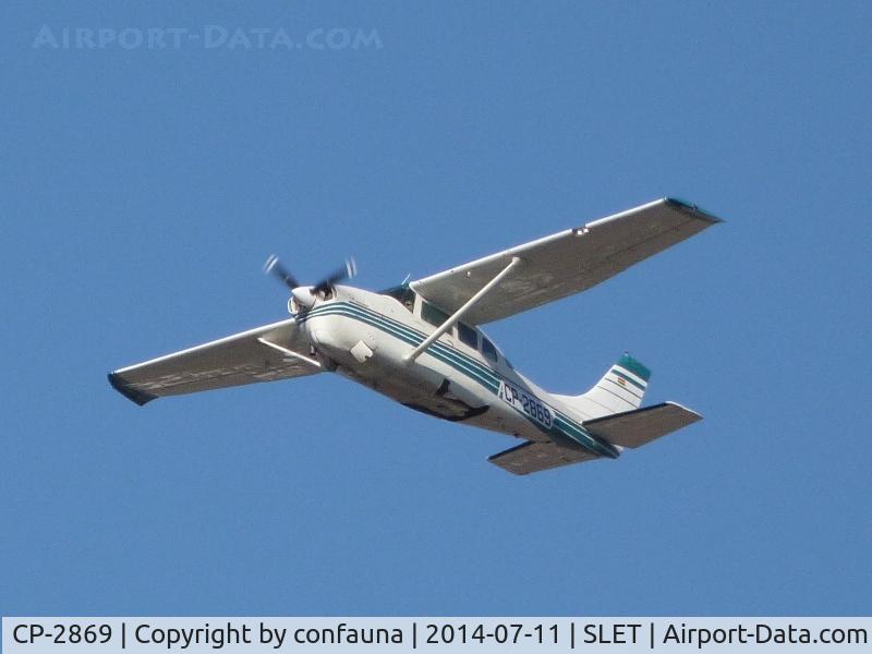CP-2869, 1966 Cessna T210F Turbo Centurion C/N T210-0097, Leaving El Trompillo
