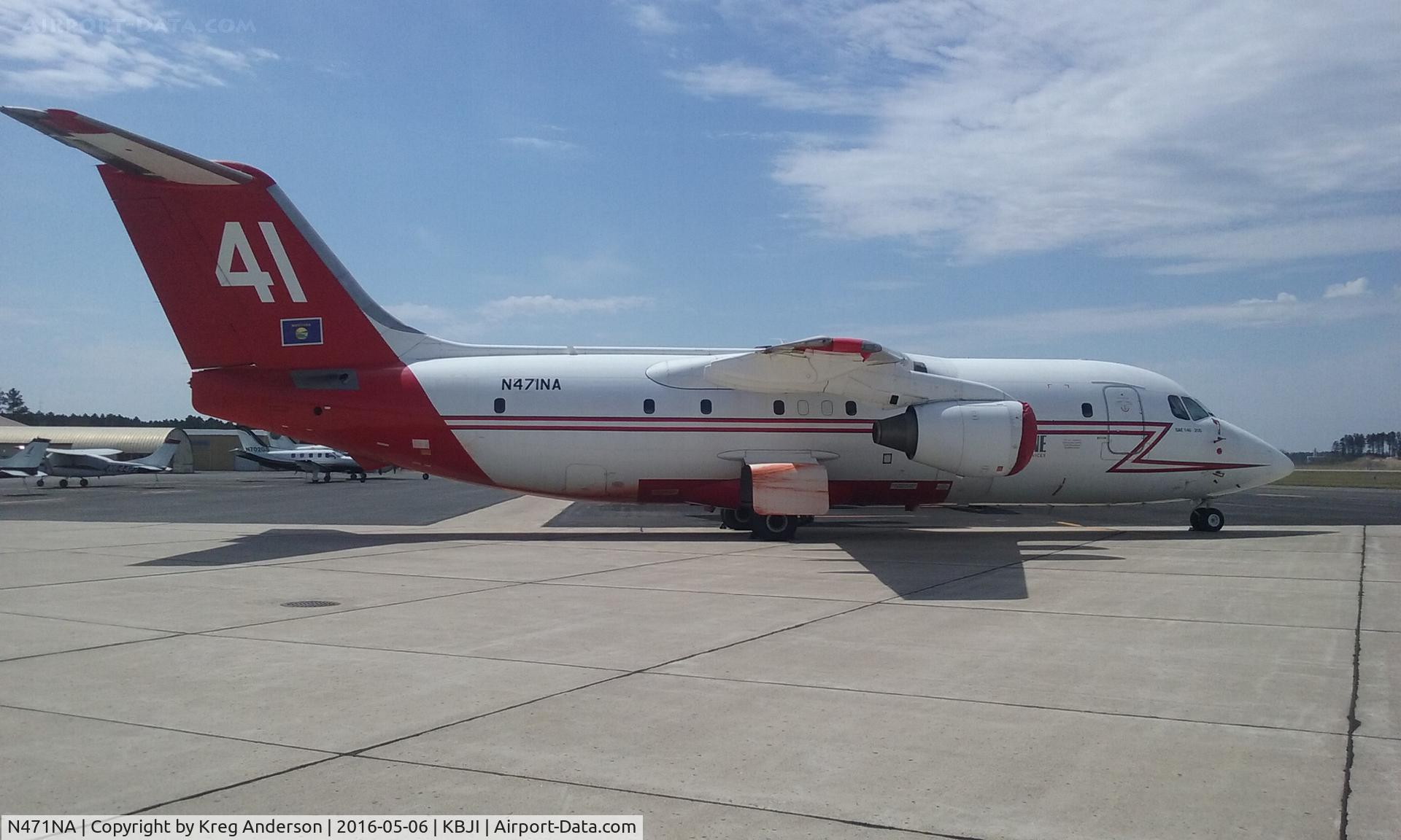 N471NA, 1989 British Aerospace BAe.146-200 C/N E2136, BritishAerospace BAE 146-200 on the ramp in Bemidji, MN.