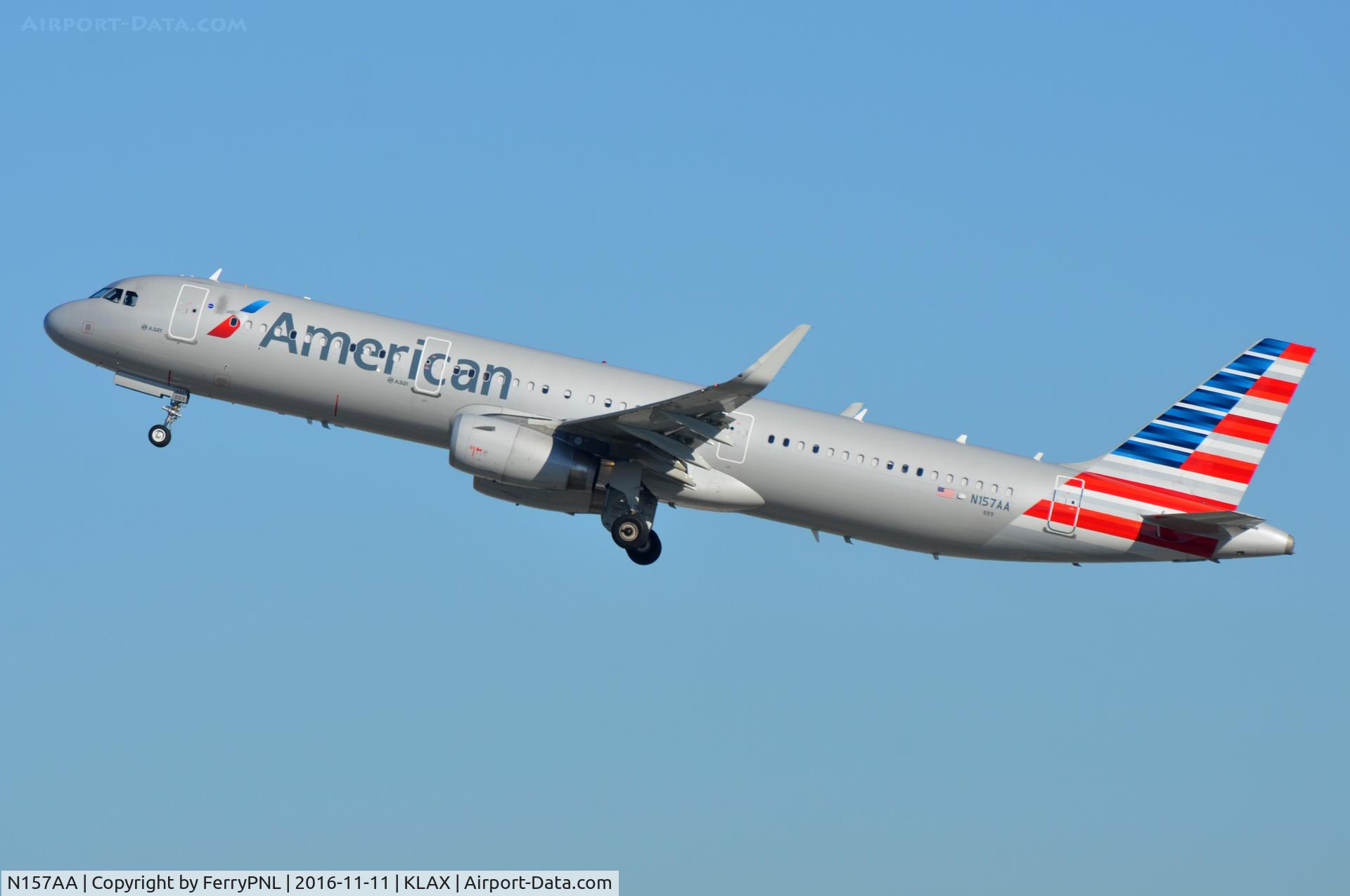 N157AA, 2016 Airbus A321-231 C/N 6998, American A321 climbing out.