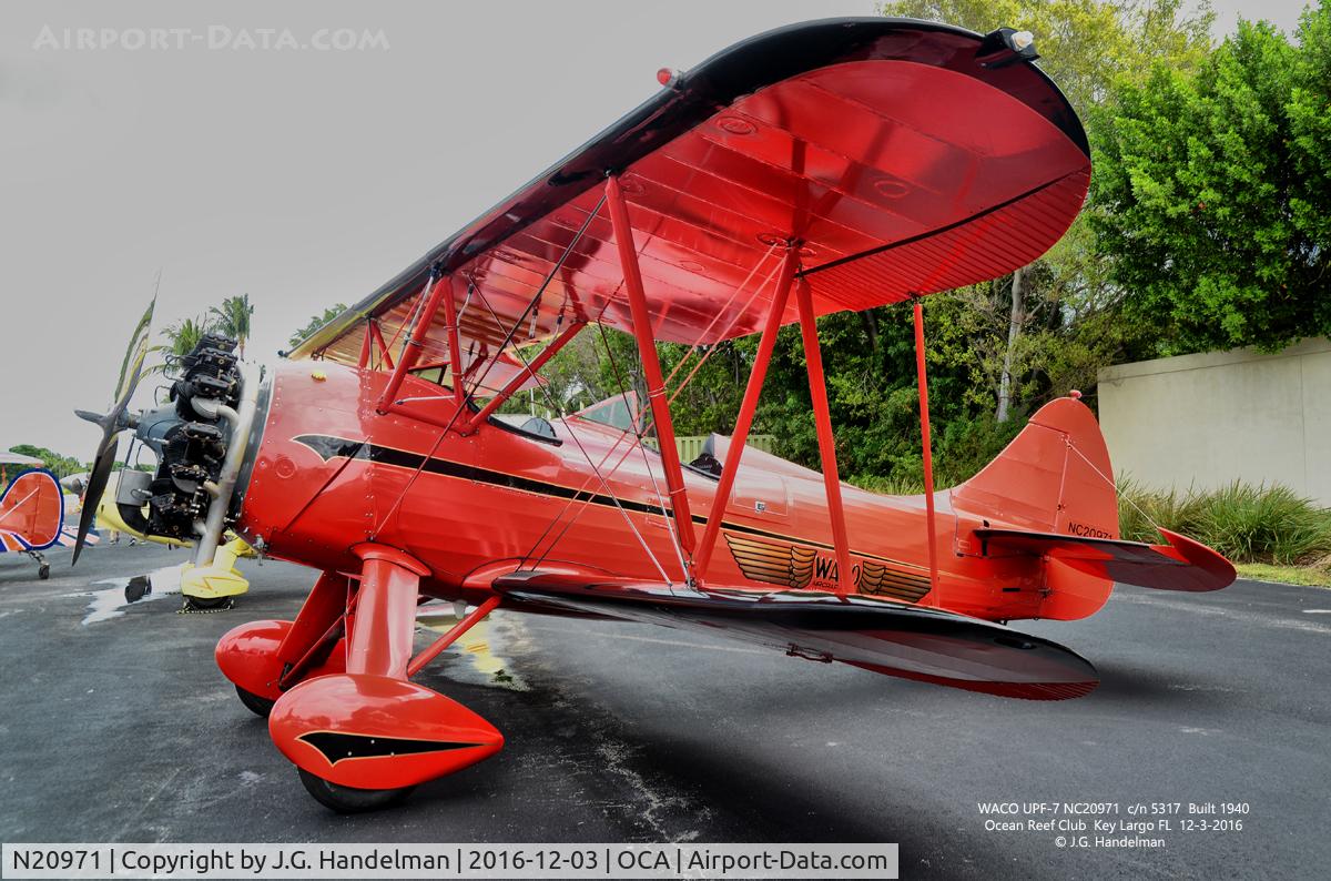 N20971, 1940 Waco UPF-7 C/N 5317, At Ocean Reef.