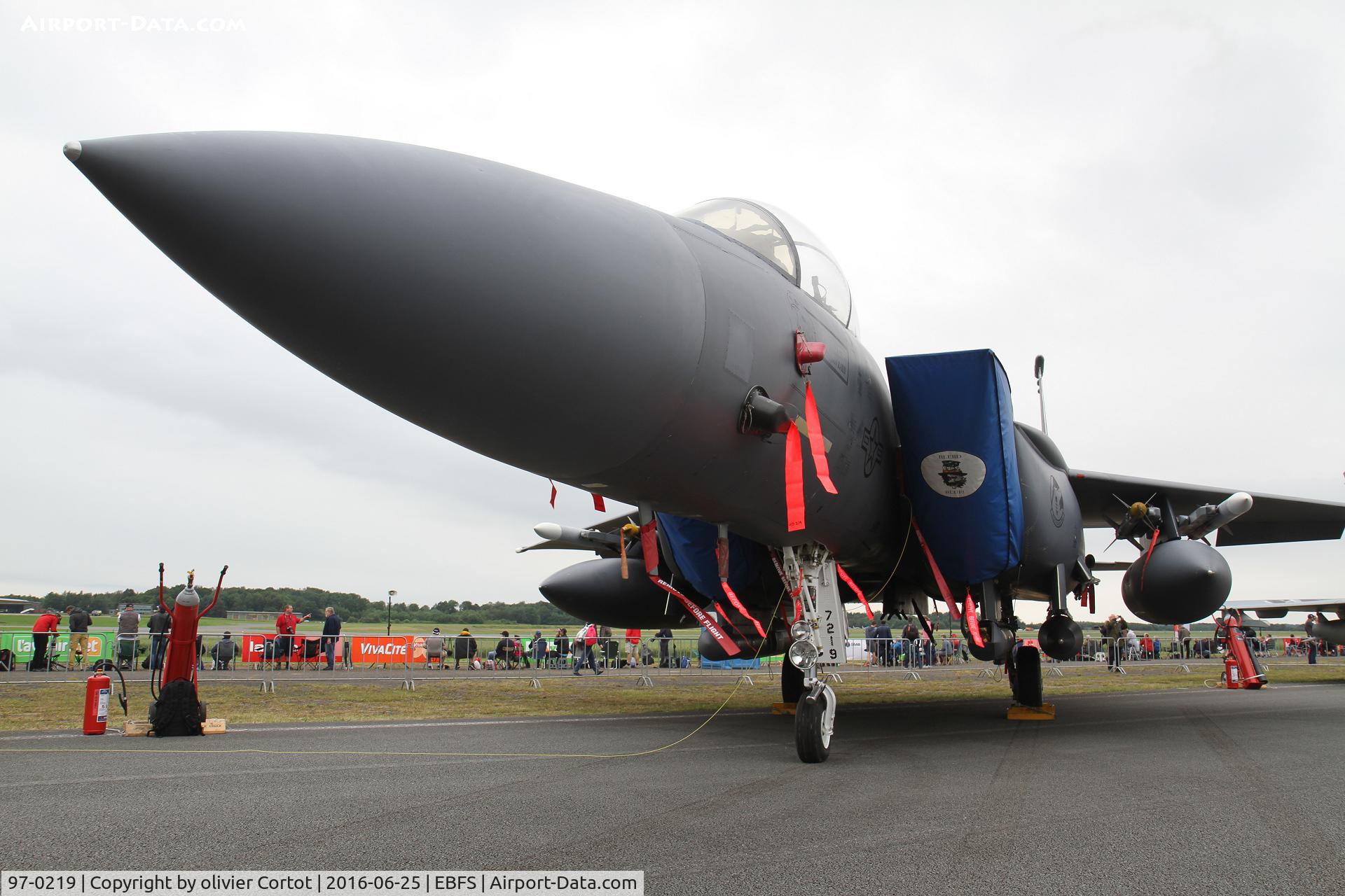 97-0219, McDonnell Douglas F-15E-61-MC Strike Eagle Strike Eagle C/N 1357/E218, Florennes airshow 2016
