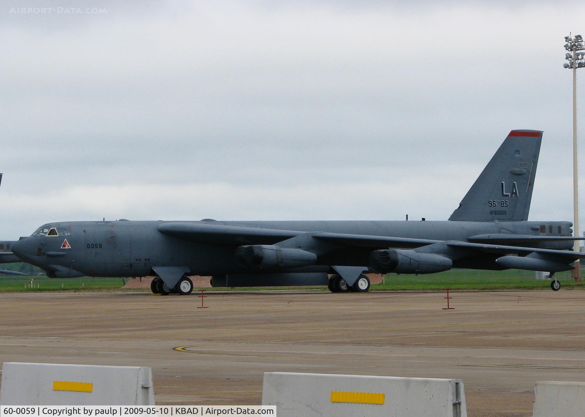 60-0059, 1960 Boeing B-52H Stratofortress C/N 464424, At Barksdale Air Force Base. Some different paint in places than other pics.