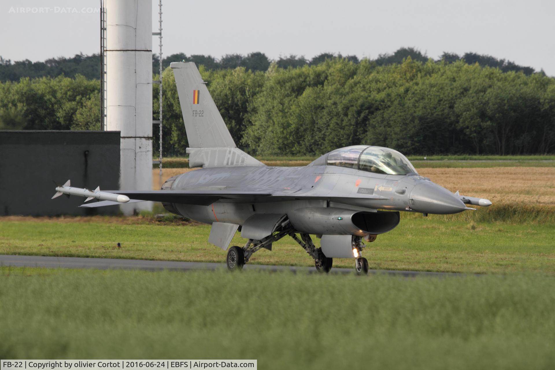 FB-22, General Dynamics F-16BM Fighting Falcon C/N 6J-22, Florennes 2016