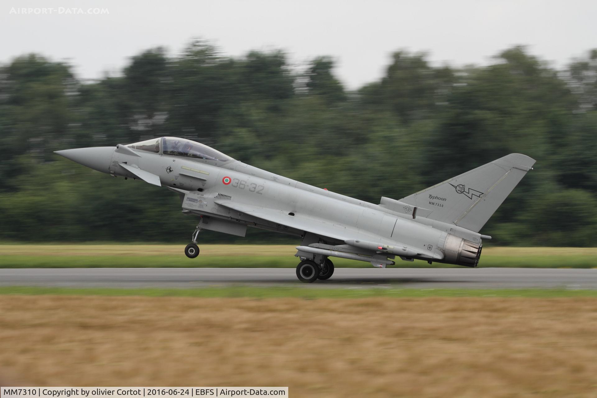 MM7310, Eurofighter EF-2000 Typhoon S C/N IS042, landing at Florennes