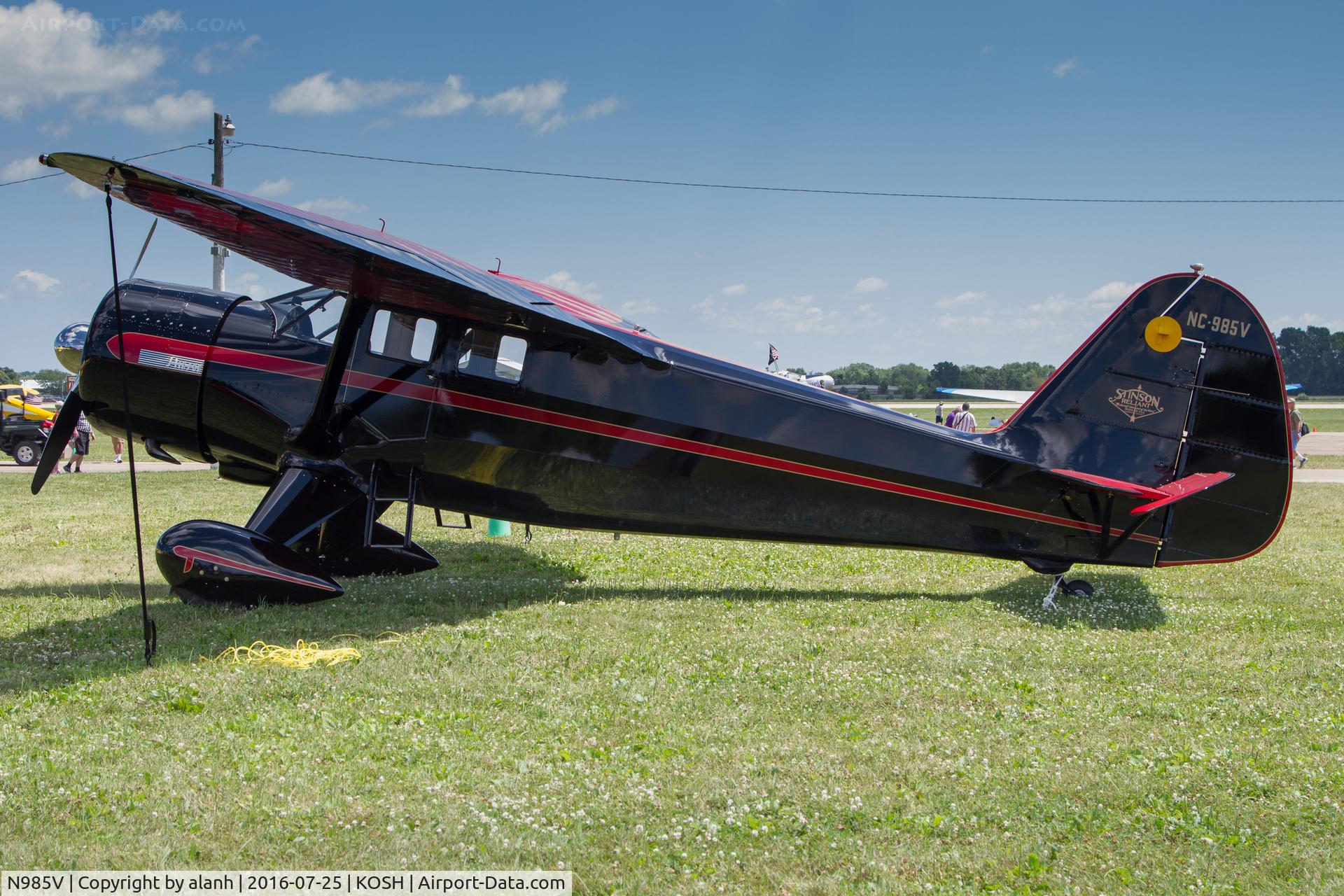 N985V, 1946 Stinson V77 (AT-19) Reliant C/N 77-70, In the Vintage Park at AirVenture 2016