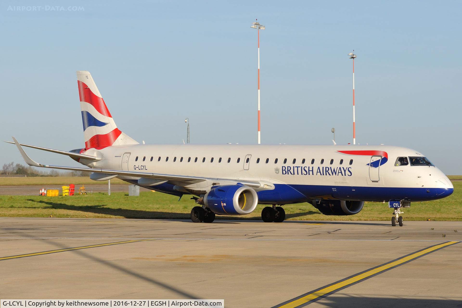 G-LCYL, 2010 Embraer 190SR (ERJ-190-100SR) C/N 19000346, Arriving for maintenance.