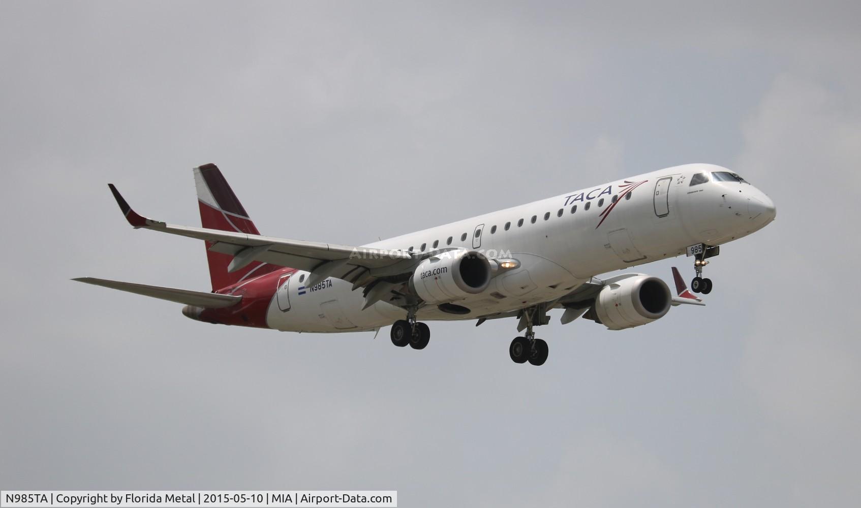 N985TA, 2009 Embraer ERJ-190-100 IGW 190AR C/N 19000287, Taca E190