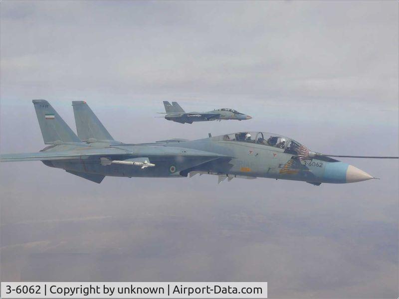 3-6062, 1977 Grumman F-14A Tomcat C/N H-62, F-14 tomcat 3-6062 air refuelling. 
Air craft was crashed on 26 jan 2012 ( believed being shot down by IRGC's M1 defence system (friendly fire)).